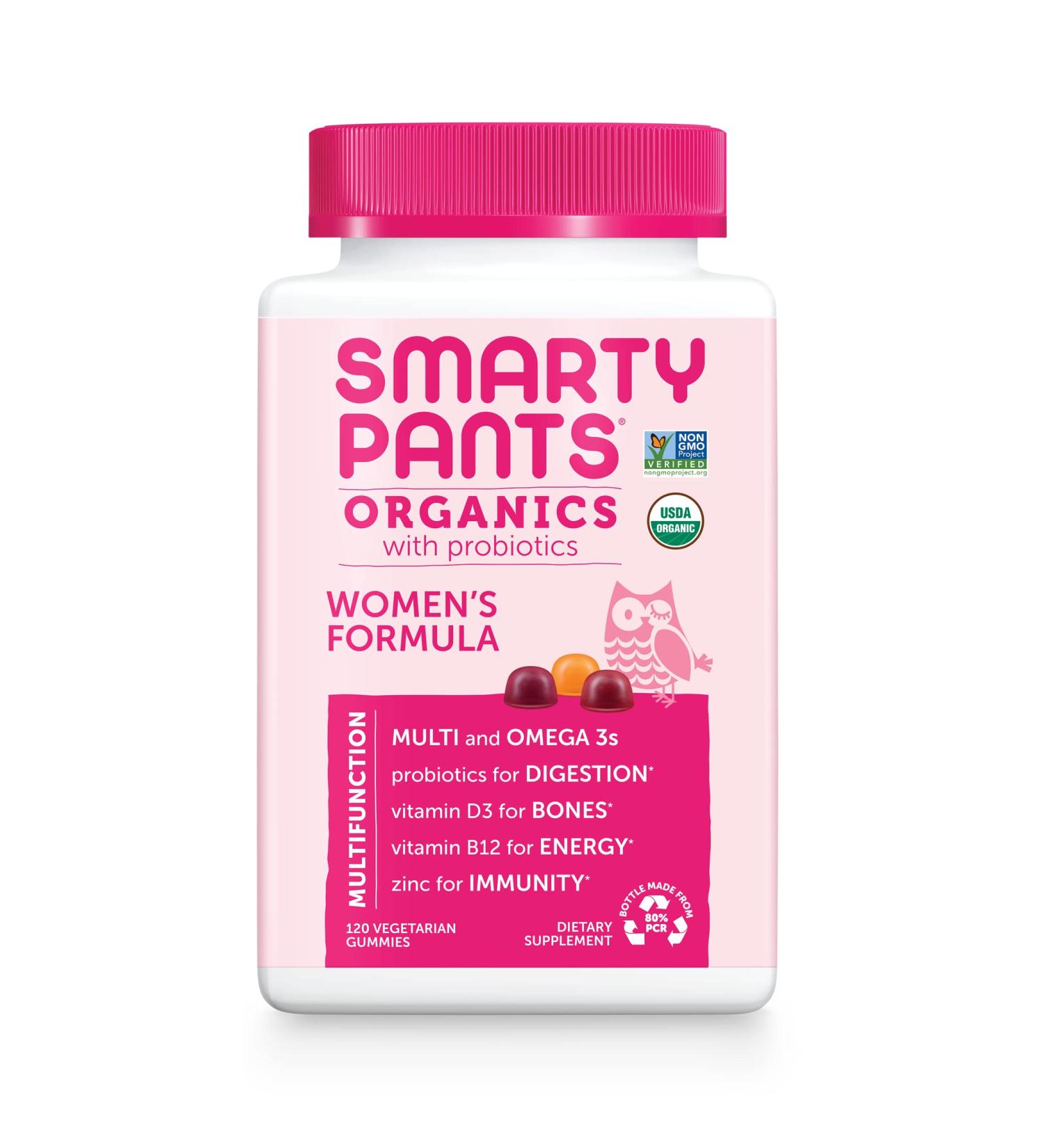 SmartyPants Organic Women's Multivitamin Gummies - Immune Support, Hair & Skin, 120 Gummies - Buy Online on GoSupps.com
