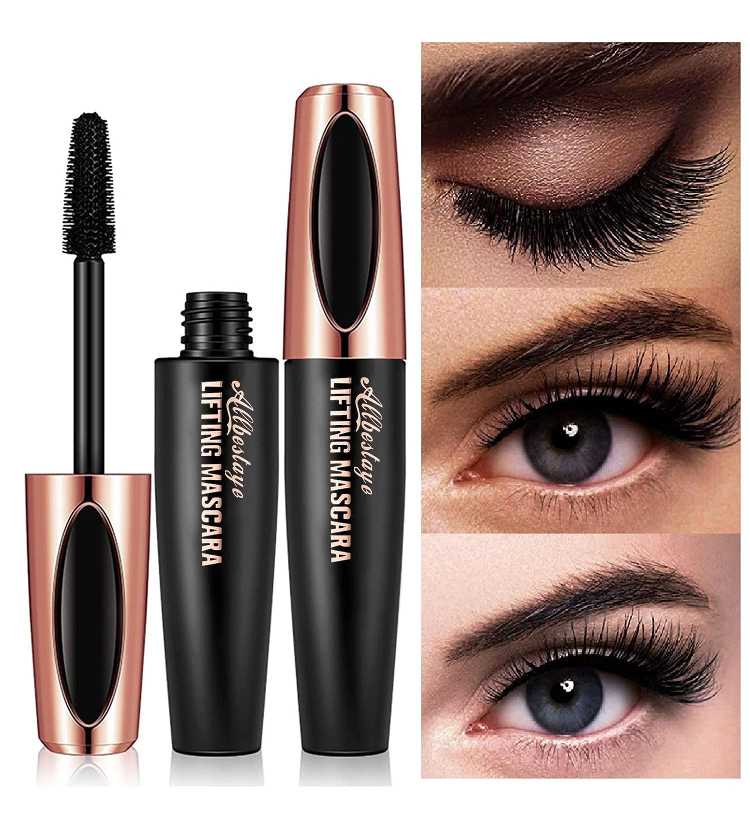 Lucoss 4D Silk Fibrous Waterproof Mascara - Long Lasting Natural Eyelash Makeup for Women - Buy Online on GoSupps.com