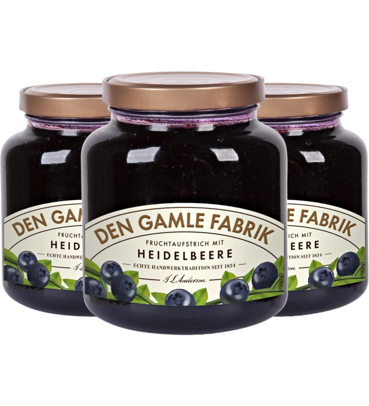 Den Gamle Fabrik Fruit Spread Blueberry 3x380 g (38.55) - With pieces of fruit/Danmark - Buy Online on GoSupps.com