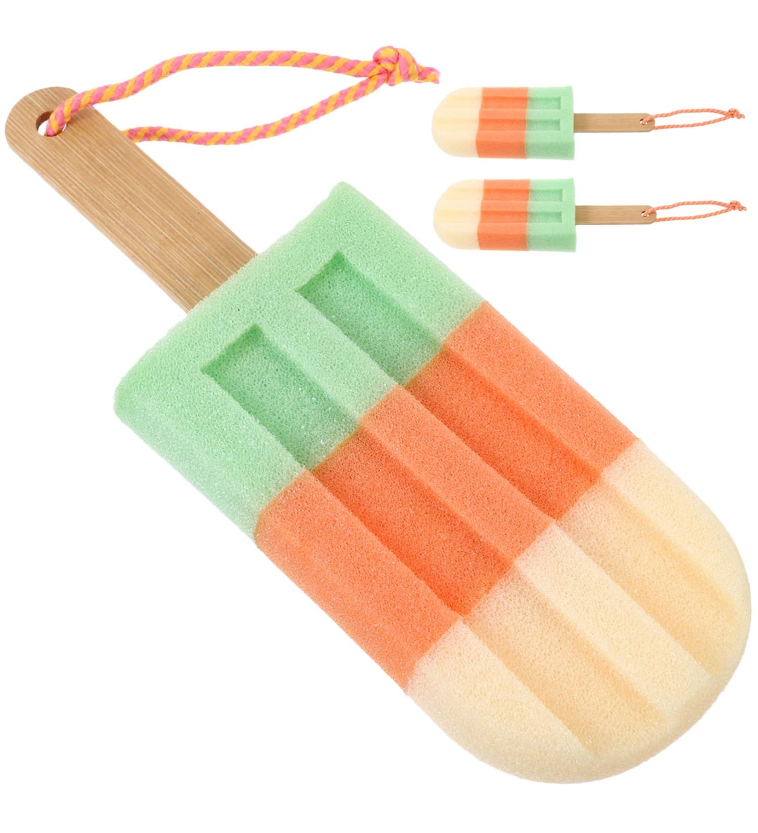 3Pcs Ice Cream Shaped Bathing Sponges | Silicone Body Scrubber & Loofah for Toddler | Cartoon Bath Mat - Perfect Shower Accessory - Buy Online on GoSupps.com