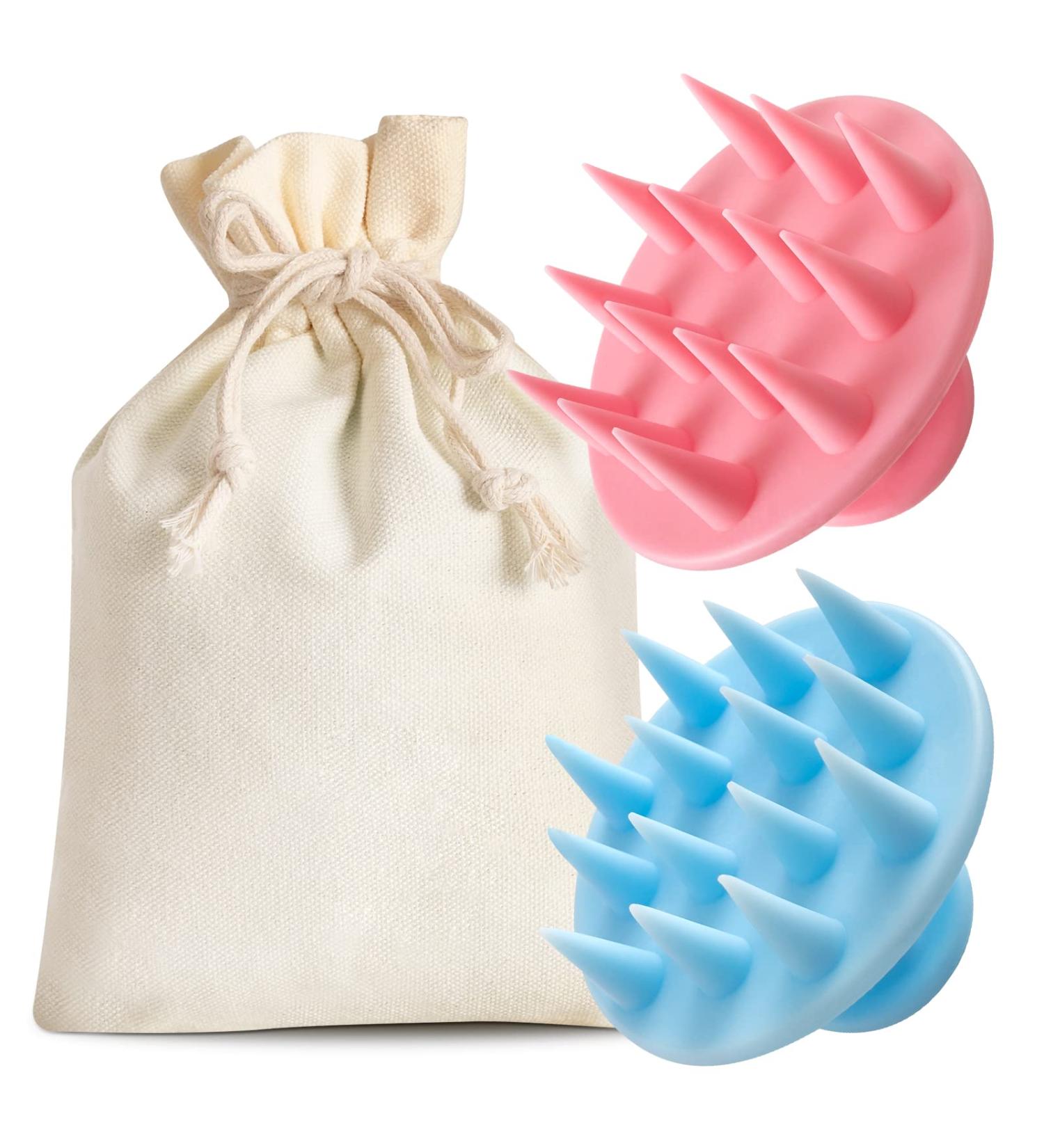 Hair Scalp Massager Shampoo Brush Soft Silicone Hair Scrubber Head Massager Brush for Exfoliates Scalp Removes Dandruff Prevents Hair loss Promotes Hair Growth 2 Pack (Blue & Pink) 2-pack Blue & Pink - Buy Online on GoSupps.com