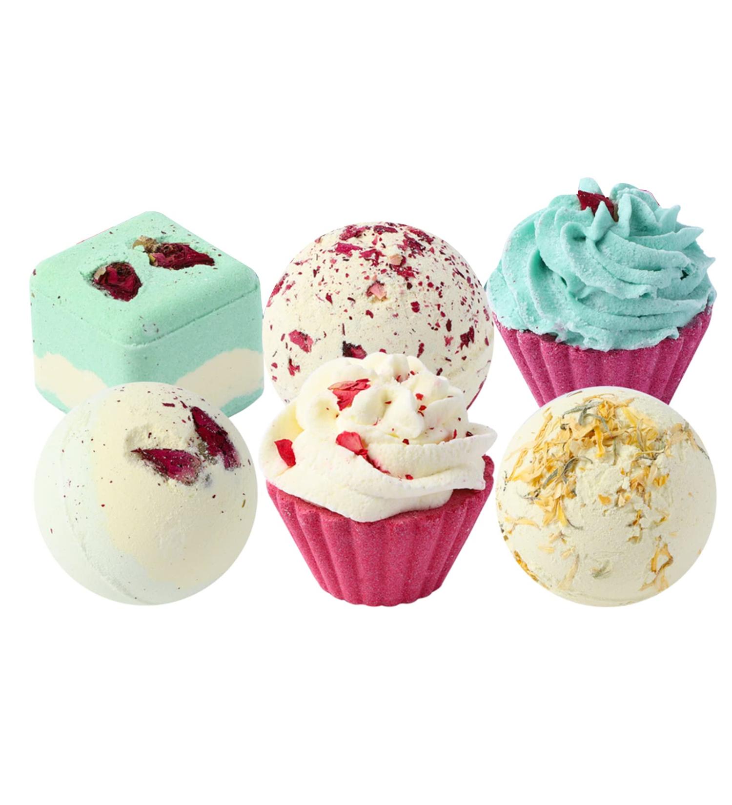 Coffret de Bombes de Bain D'aromath rapie 6 Pi ces Ensemble P tillant Bain Moussant pour Soulager le Stress et la Relaxation pour les Femmes Convient No l Mariages Anniversaires (1) 1 unit (Lot de 1)
