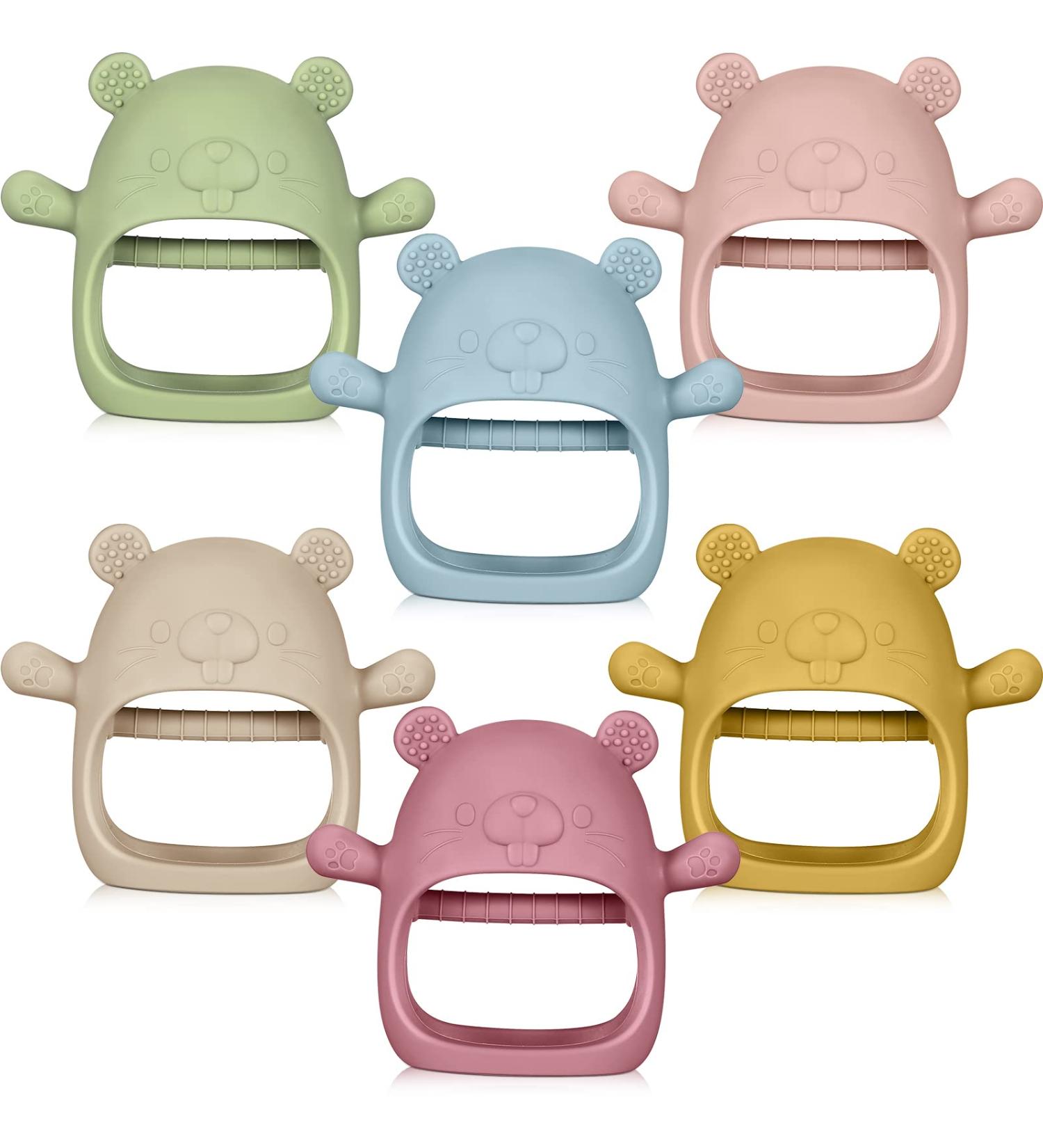 6 Pcs Silicone Baby Teether Mitten Set - Teething Toys for Babies 3+ Months | Anti-Drop, Chewable, and Soothing Infant Teething Toys - Buy Online on GoSupps.com