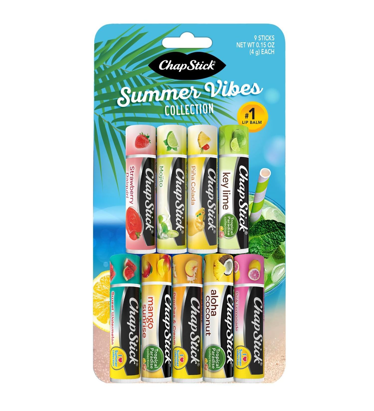 Buy ChapStick Summer Vibes Collection - Tropical Paradise Mocktail & I Love Summer Lip Balms (9 Piece Set) - Affordable International Shipping - Buy Online on GoSupps.com