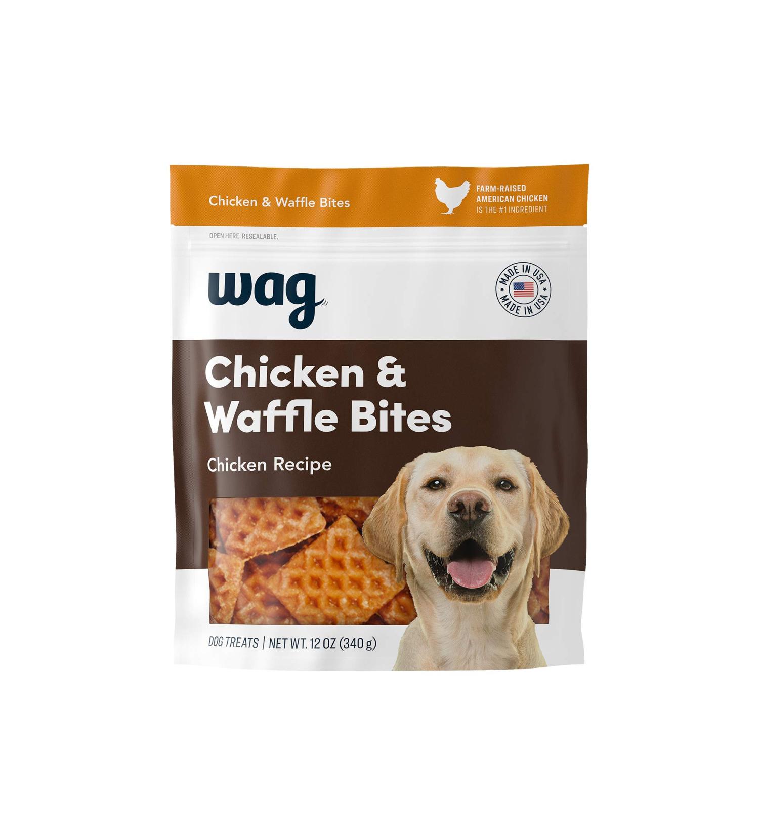 Amazon Brand Wag Treats Chicken and Waffle Bites 12oz - Delicious Dog Treats - Buy Online on GoSupps.com