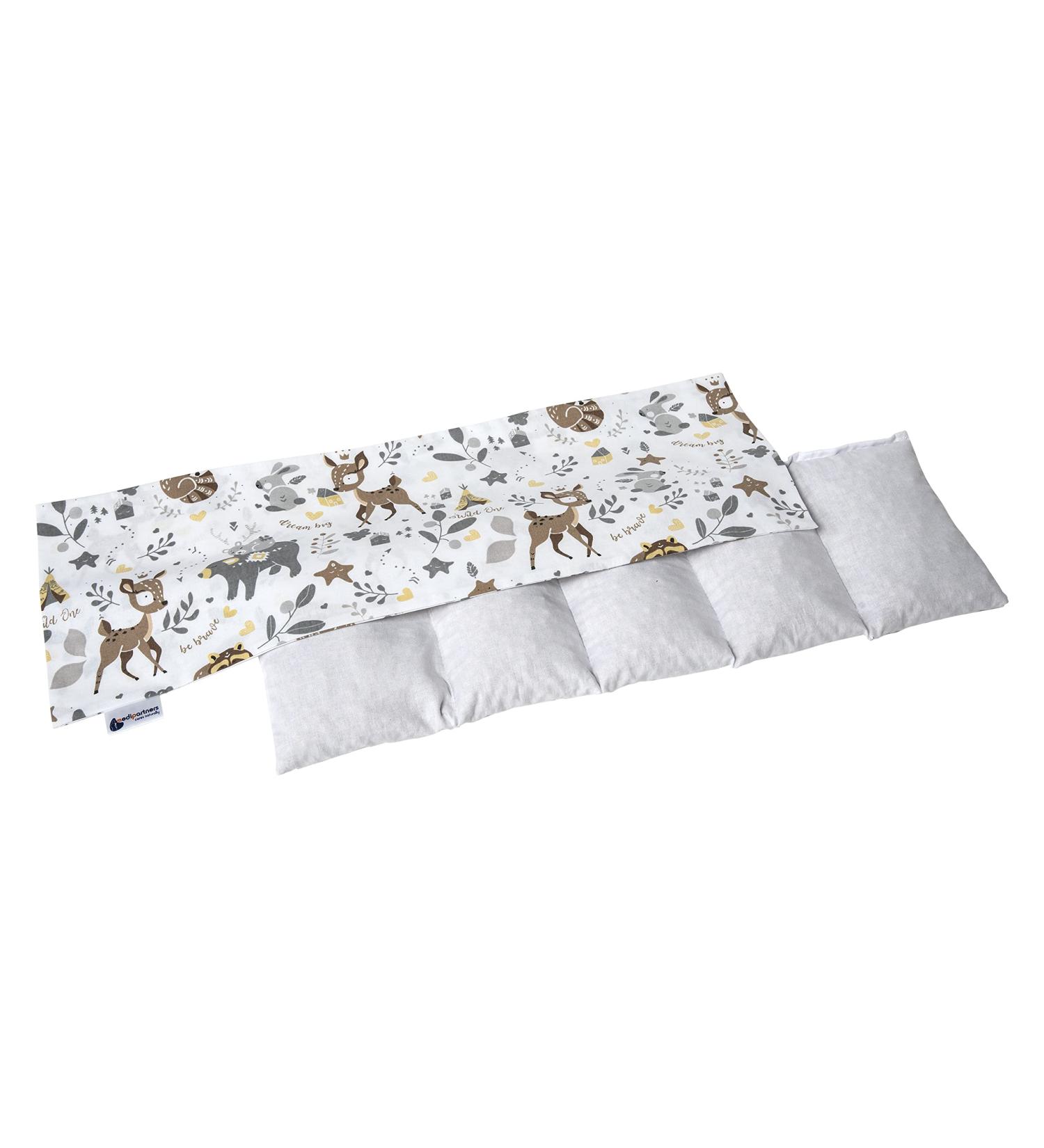 Medi Partners Kirschkernkissen 60x20cm | Eco-Friendly 100% Cotton 5 Chambers Grain Pillow | Large Warming & Cold Therapy Pillow | Removable Connection (Deer) - Buy Online on GoSupps.com