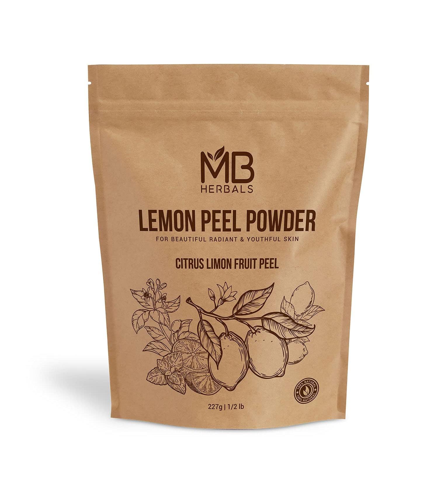 MB Herbals Lemon Peel Powder 227g - 100% Pure for Face Pack | External Use Only - Buy Online on GoSupps.com