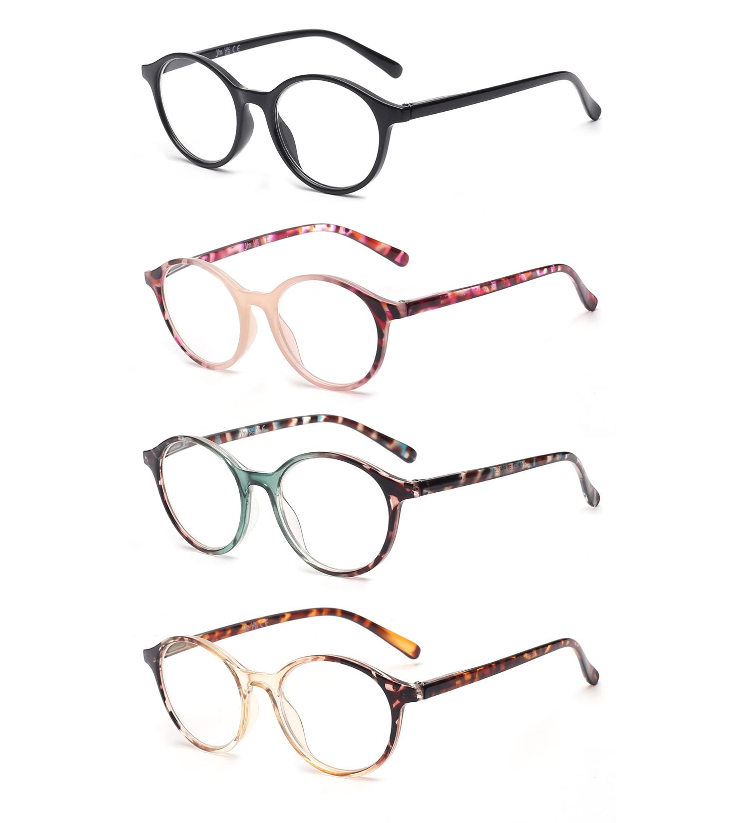 JM 3 Pack Vintage Round Reading Glasses - Spring Hinge Stylish & Comfortable for Men & Women - 2.00 Strength - International Shipping - Buy Online on GoSupps.com