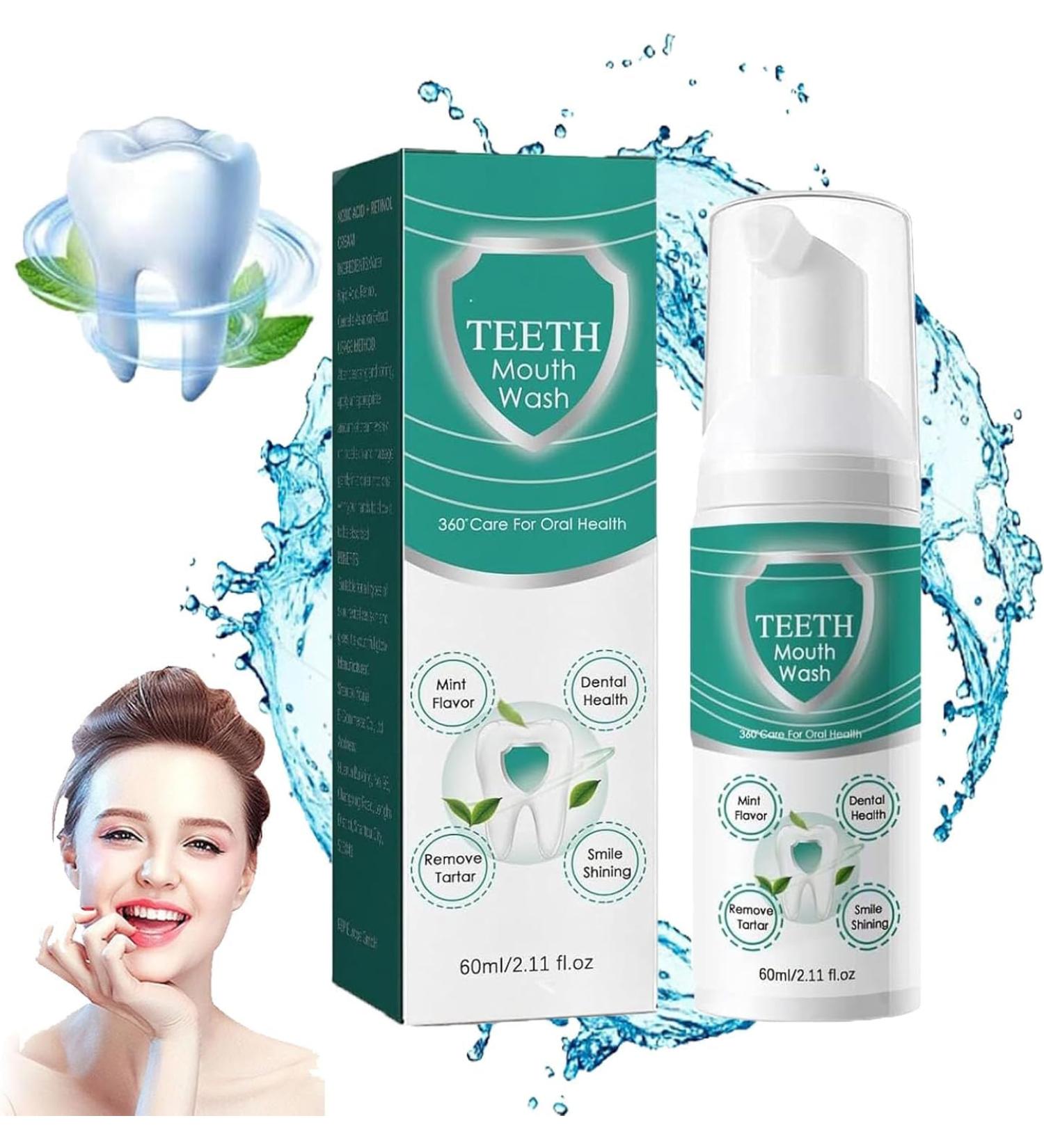 2024 New Teeth Whitening Mouthwash | 360 Gum Health Care & Deep Cleaning | Refreshing Foam - 60 ml (1 Pack) - Buy Online on GoSupps.com