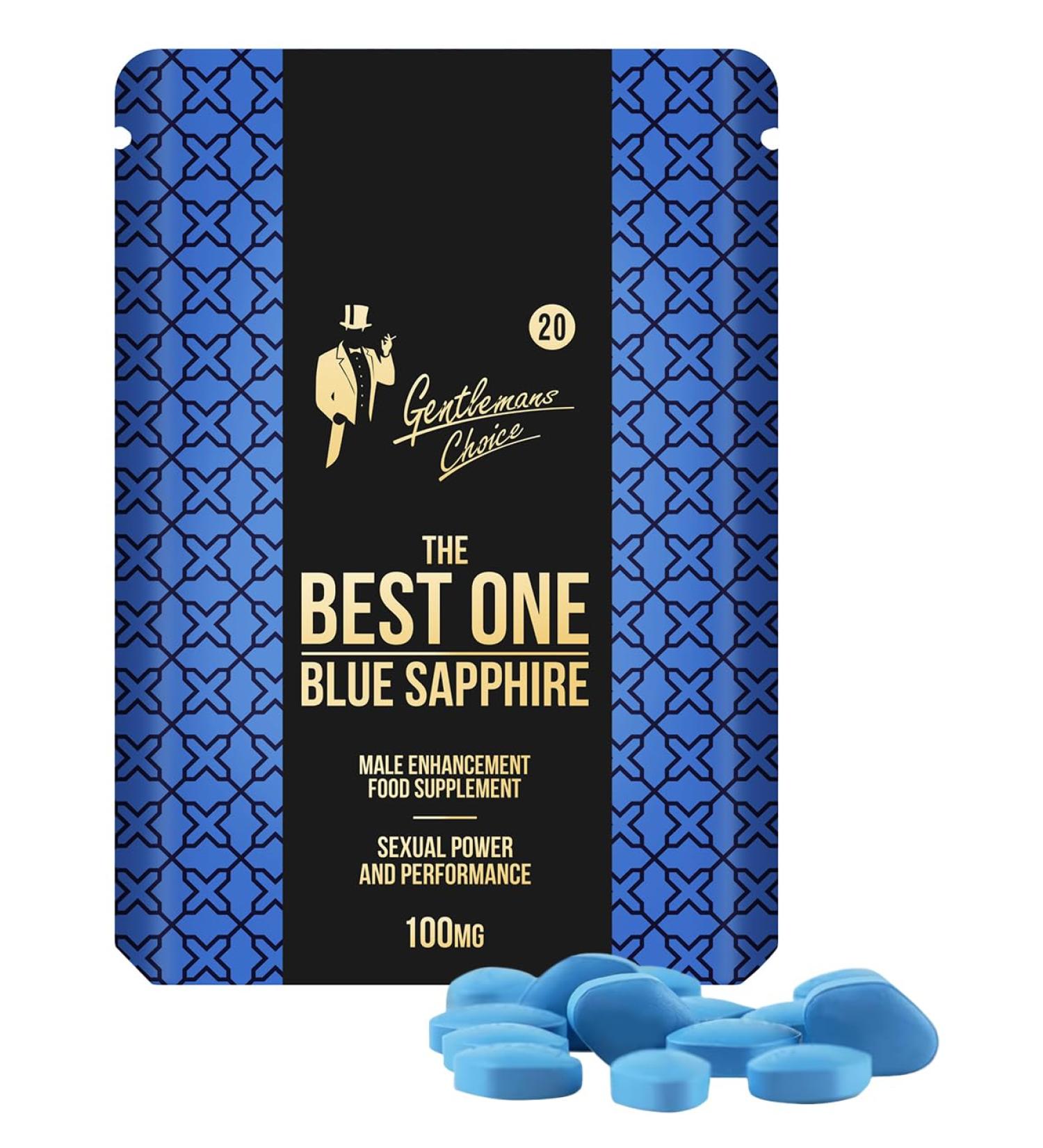 Gentleman's Choice Blue Sapphire | 20 Tablets | Fast Effect Male Performance Enhancing 100% Herbal Food Supplement | Fast Acting | Ginseng Maca | Energy and Stamina Support | Made in UK 1 count (Pack of 20) - Buy Online on GoSupps.com