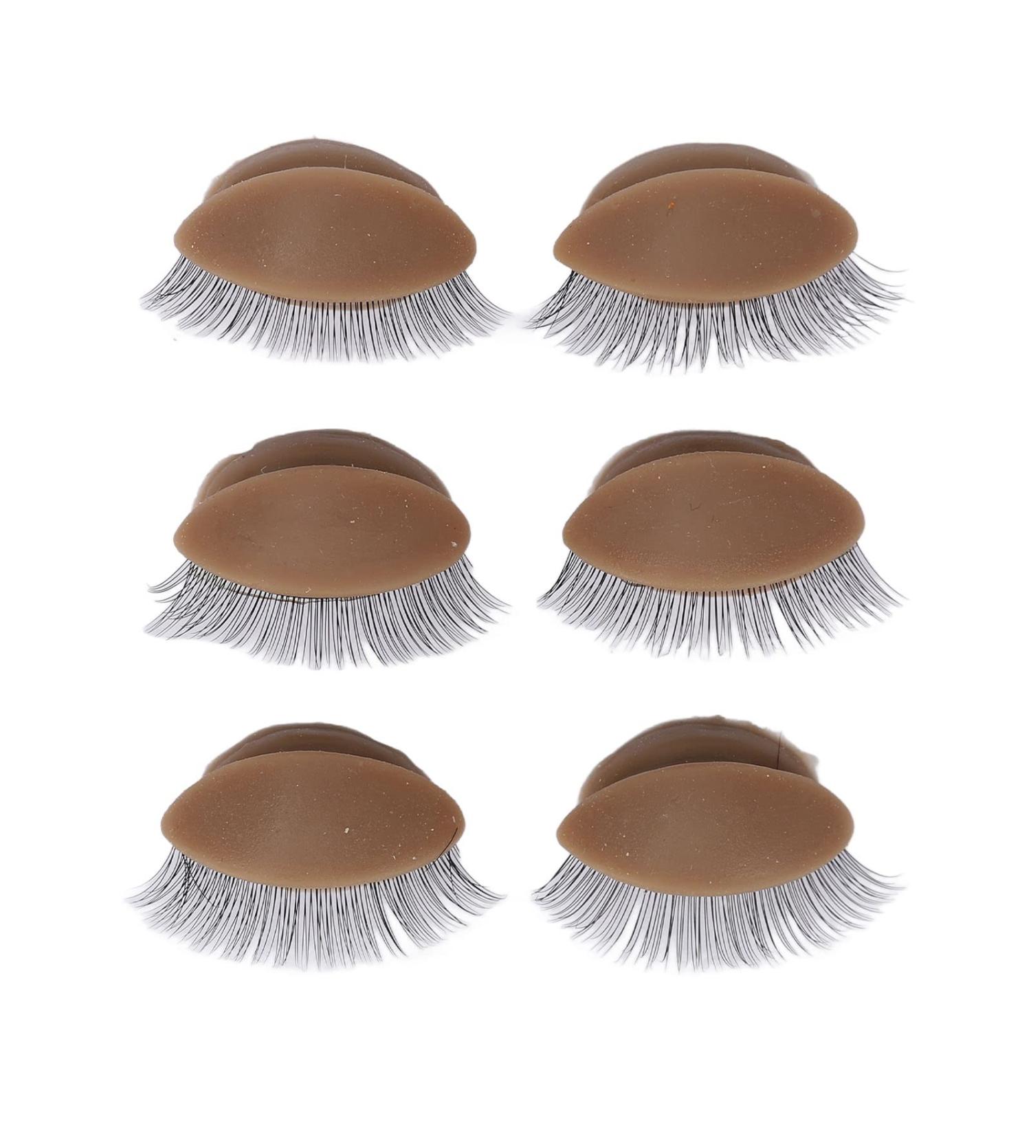 Replacement Eyelids - Double Layer Silicone 3 Pairs for Eyelash Training | Safe & Reusable (Brown) - Ideal for Beginners - Buy Online on GoSupps.com