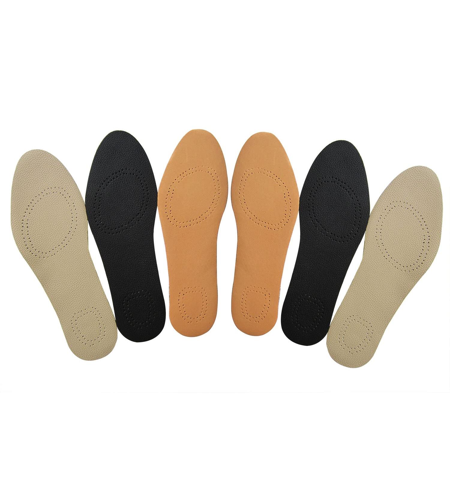 Men's Non-Slip Thin Leather Insoles for Boots and Dress Shoes - 3 Pairs (Size 8-9 Men/10-11 Women) - Carbon Odor-Eater Inserts - Buy Online on GoSupps.com