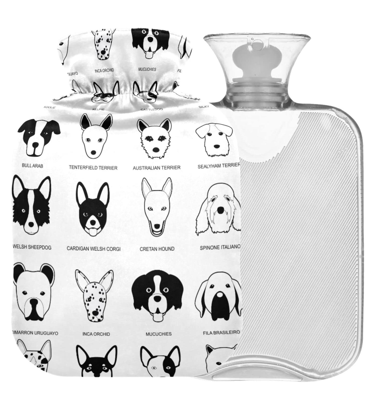 Buy Naanle Dog Breeds Hot Water Bottle - 2L Large Thermal Relief for Bed & Feet | Pain Relief & Cold Therapy | Eco-Friendly Transparent Bag - Ship Internationally - Buy Online on GoSupps.com
