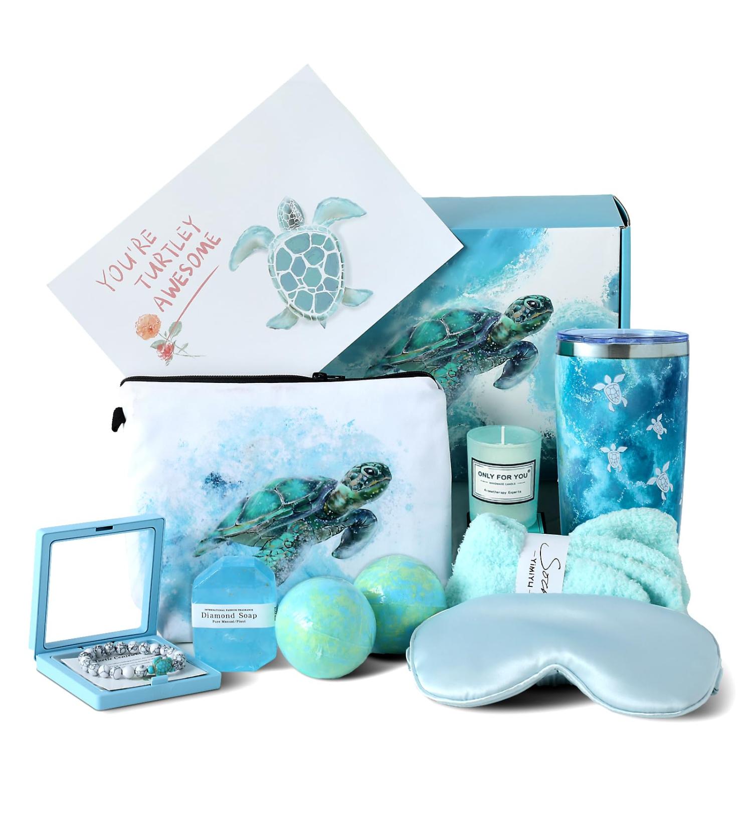 Luxury Sea Turtle Gift Baskets for Women | Spa Gifts & Birthday Sets | Perfect for Valentine's Day Christmas & All Occasions - Buy Online on GoSupps.com