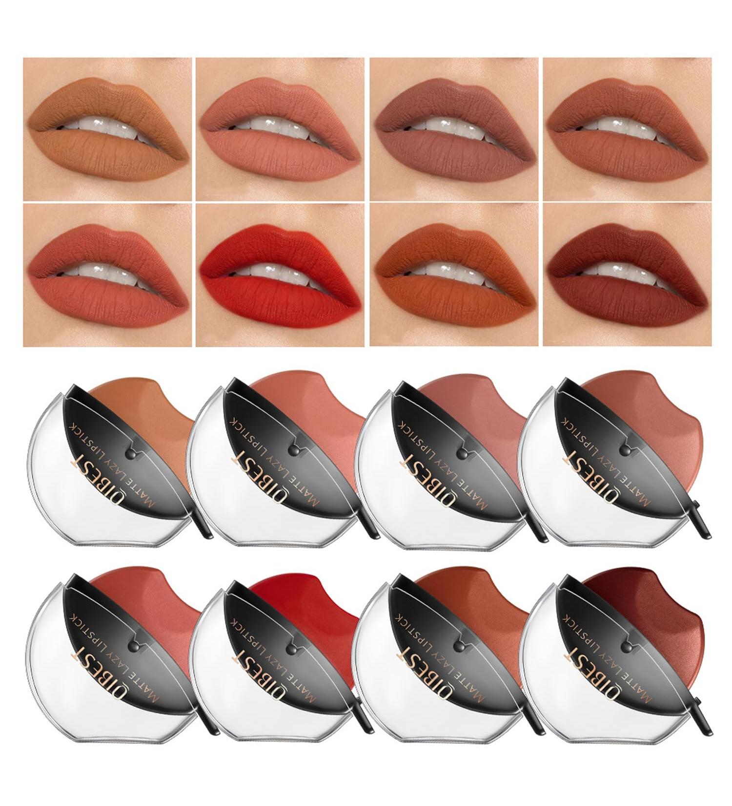 8 Colors Lazy Lipstick Set - Long-Lasting Waterproof Matte Velvet Cream | High Pigment Lipstick for Women & Girls - Shop Internationally - Buy Online on GoSupps.com