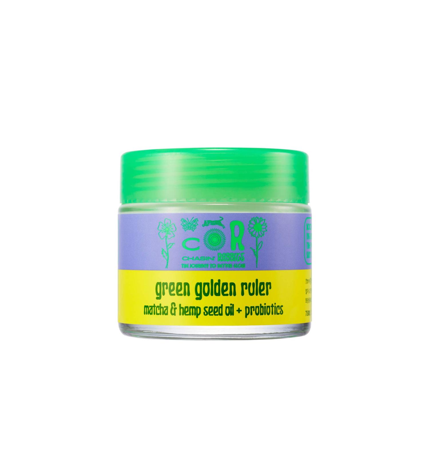 CHASIN' RABBITS Green Tea Golden Ruler Face Moisturizer Cream | Korean Skin Care with Probiotics | Vegan Intensive Moisturizing (75mL) - Buy Online on GoSupps.com
