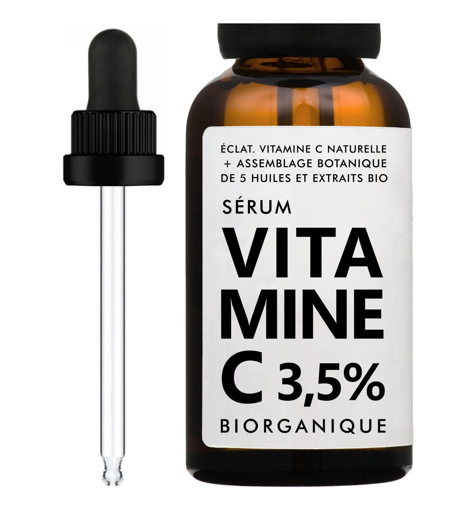 VITAMIN C Face Serum | 100% natural | With Organic Jojoba Oils + Organic Rosehip/Organic Licorice Extracts + Organic Marshmallow | Radiant/even complexion + Anti-Dark Spots + Elasticity | 30ml/9 ingredients - Buy Online on GoSupps.com