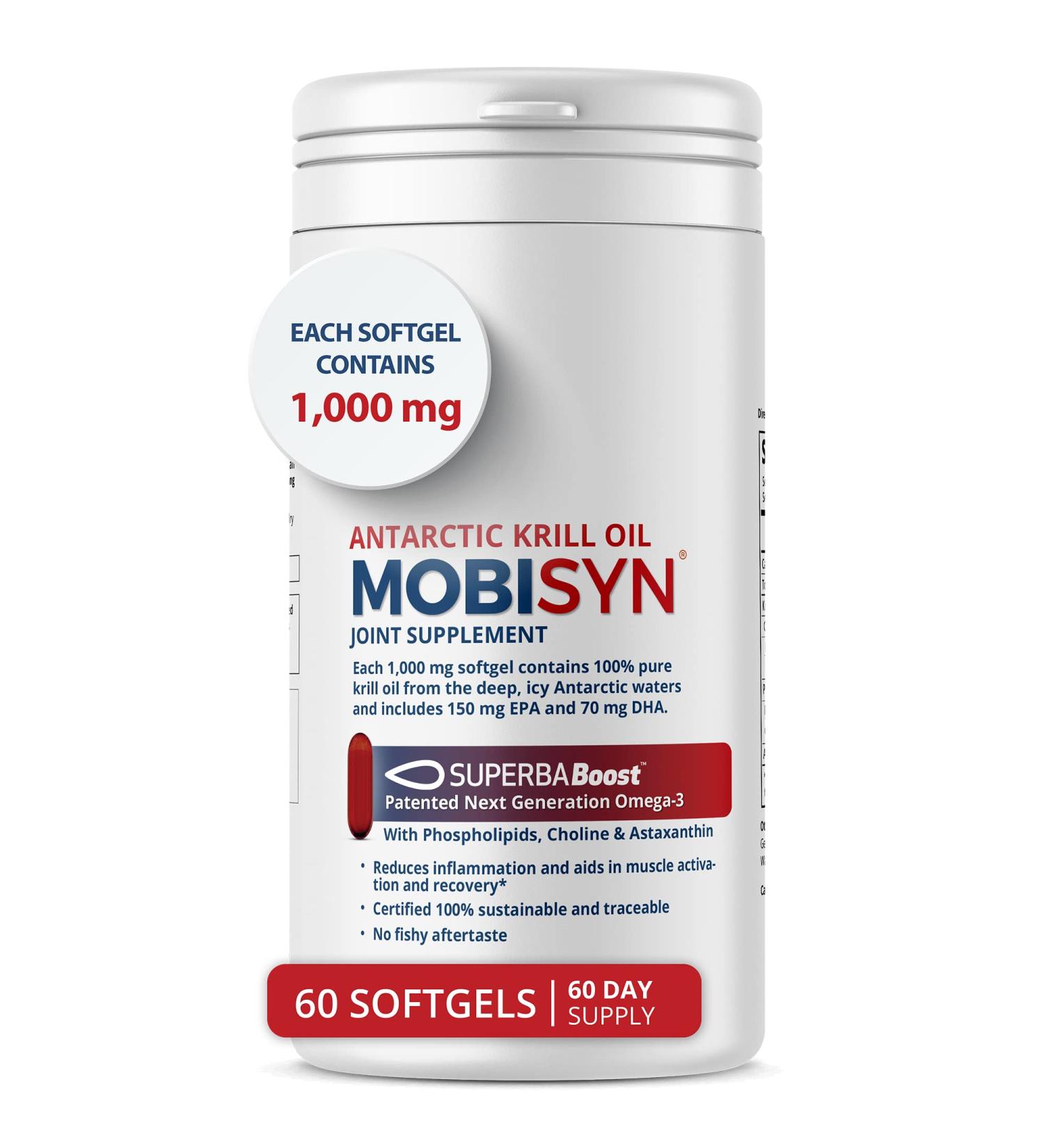 Organic Antarctic Krill Oil 1000mg Softgel | 60-Day Supply | Omega 3 EPA DHA Joint & Immune Support | Heart & Liver Health | Muscle Recovery | Choline & Astaxanthin - Buy Online on GoSupps.com