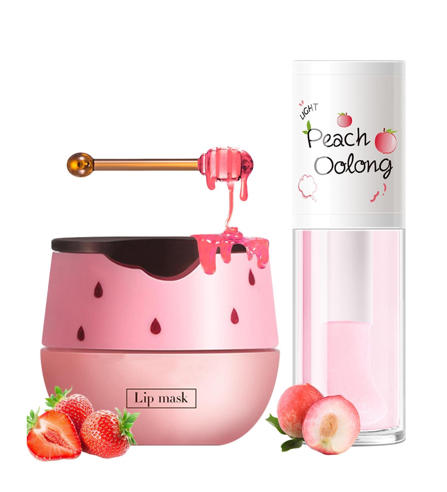Lestpola 2 stuks Strawberry Lip Balm Honey Pot Lip Mask & Hydrating Lip Glowy Oil Lip Care Set lippen Moisturizing Treatment Nourishing Lipgloss Scrub Exfoliator Reduce Lip Line & Plump Dry Cracked Lipset B - Buy Online on GoSupps.com