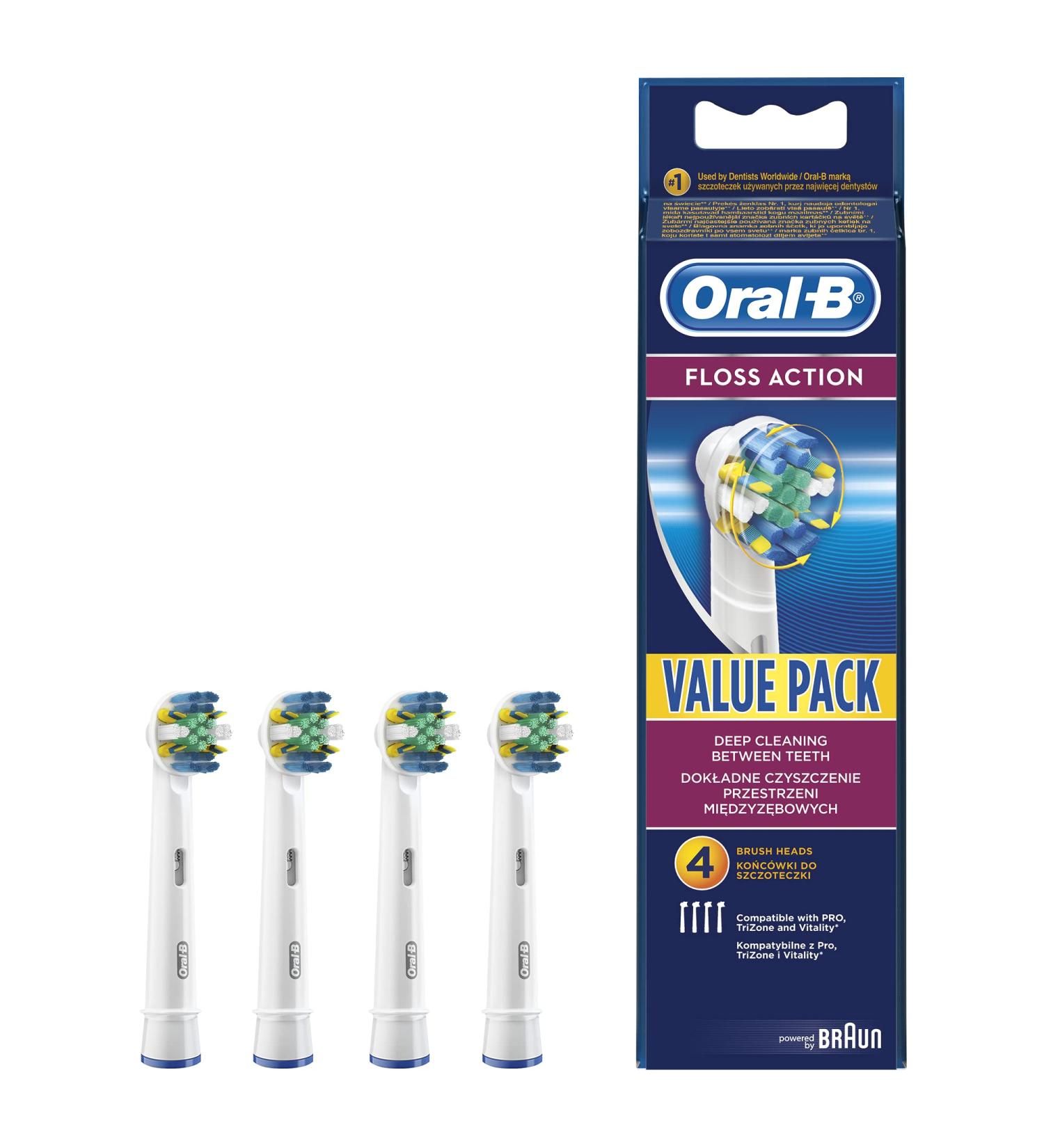 Oral-B Floss Action BRAUN EB25-4 Replacement Brush Heads International Shipping Available - Buy Online on GoSupps.com