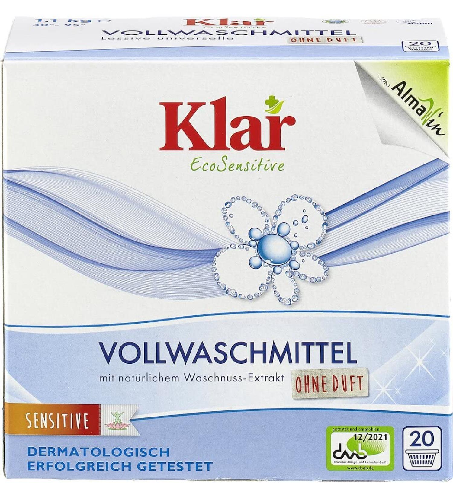 Klar Organic Detergent Powder (2 x 1.10 kg) 2 x 1 10 kg