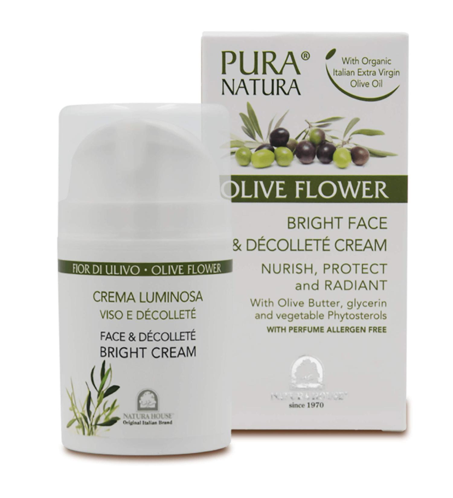 Natura House SpA Fior di Ulivo Luminous face cream & d collet nourishes and protects lighting 50 ml
