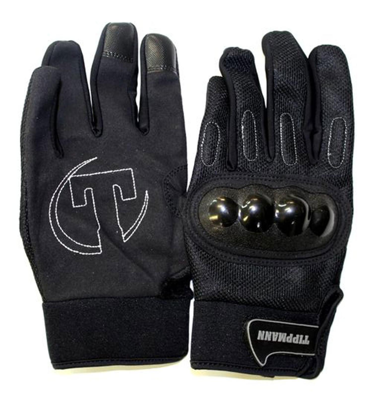 TIPPMANN Hard Knuckle Tactical & Paintball Gloves, Black, One Size