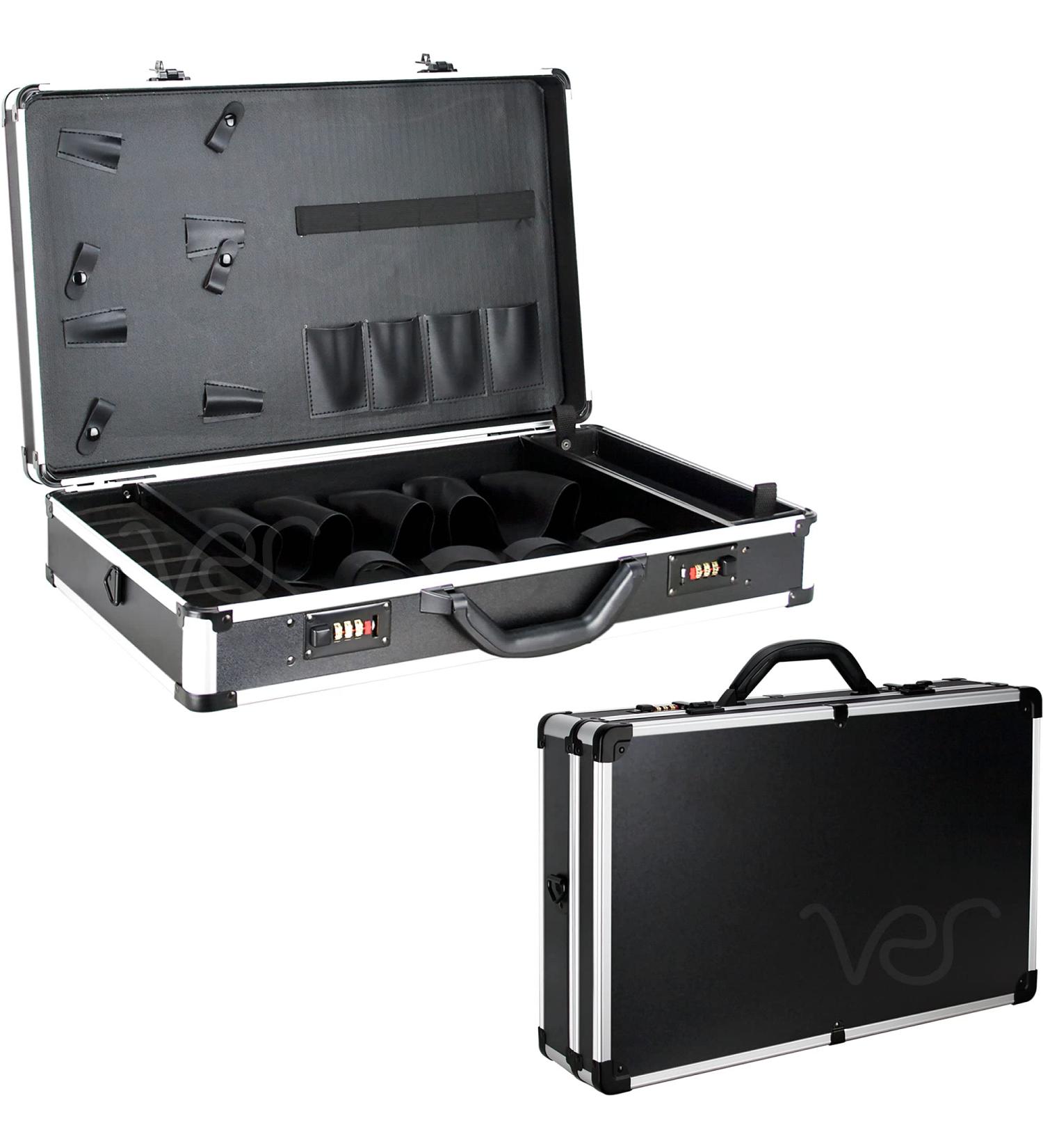 Buy VER Beauty Barber Case | Lightweight Hair Tool Organizer | Durable Cosmetology Supplies | Portable Aluminium Finish | Roomy for Clippers & Shears - Buy Online on GoSupps.com