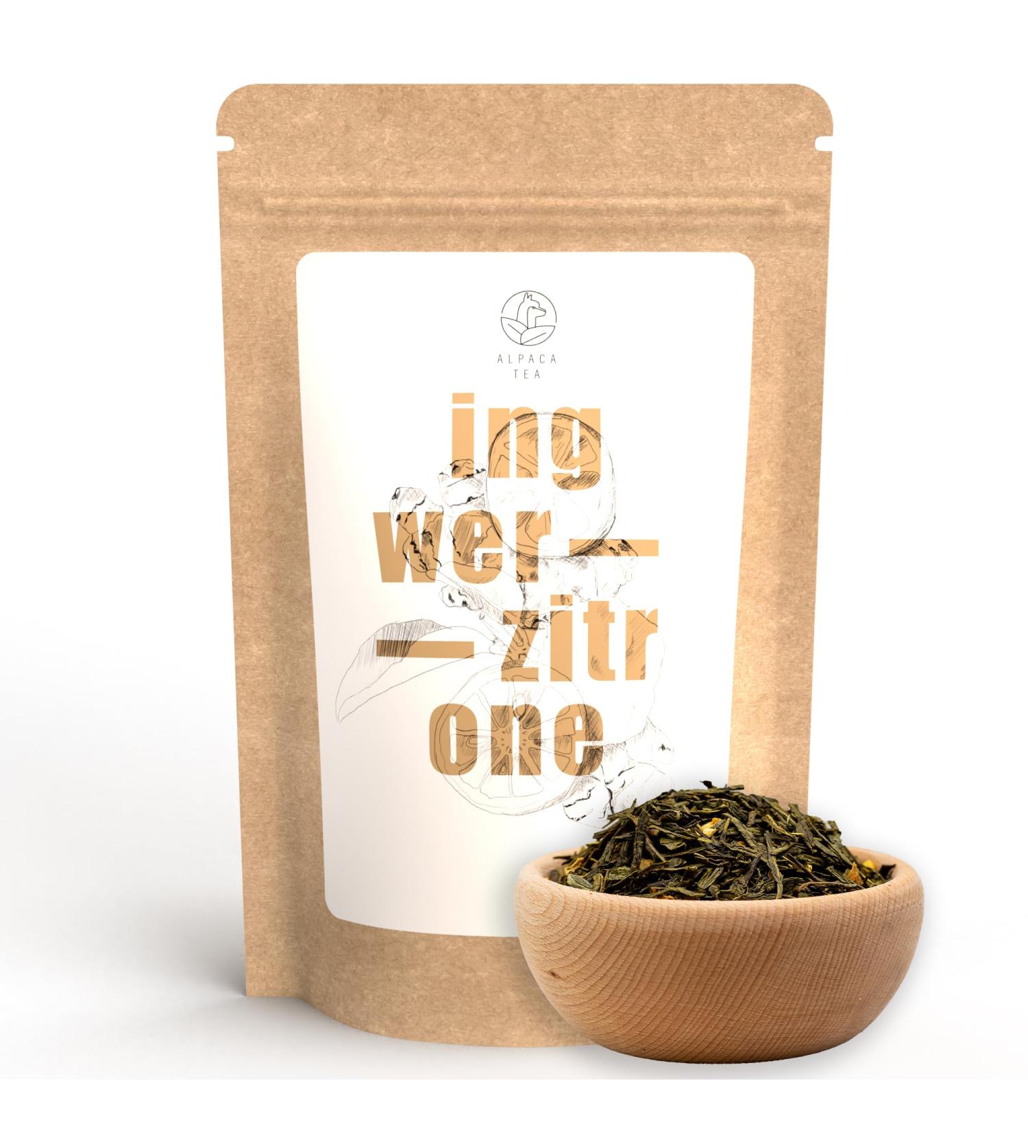 Alpaca Tea Alpaca Tea | Ginger/Lemon Green Tea | Loose Leaf Green Tea Blend | Resealable (2 x 100g)