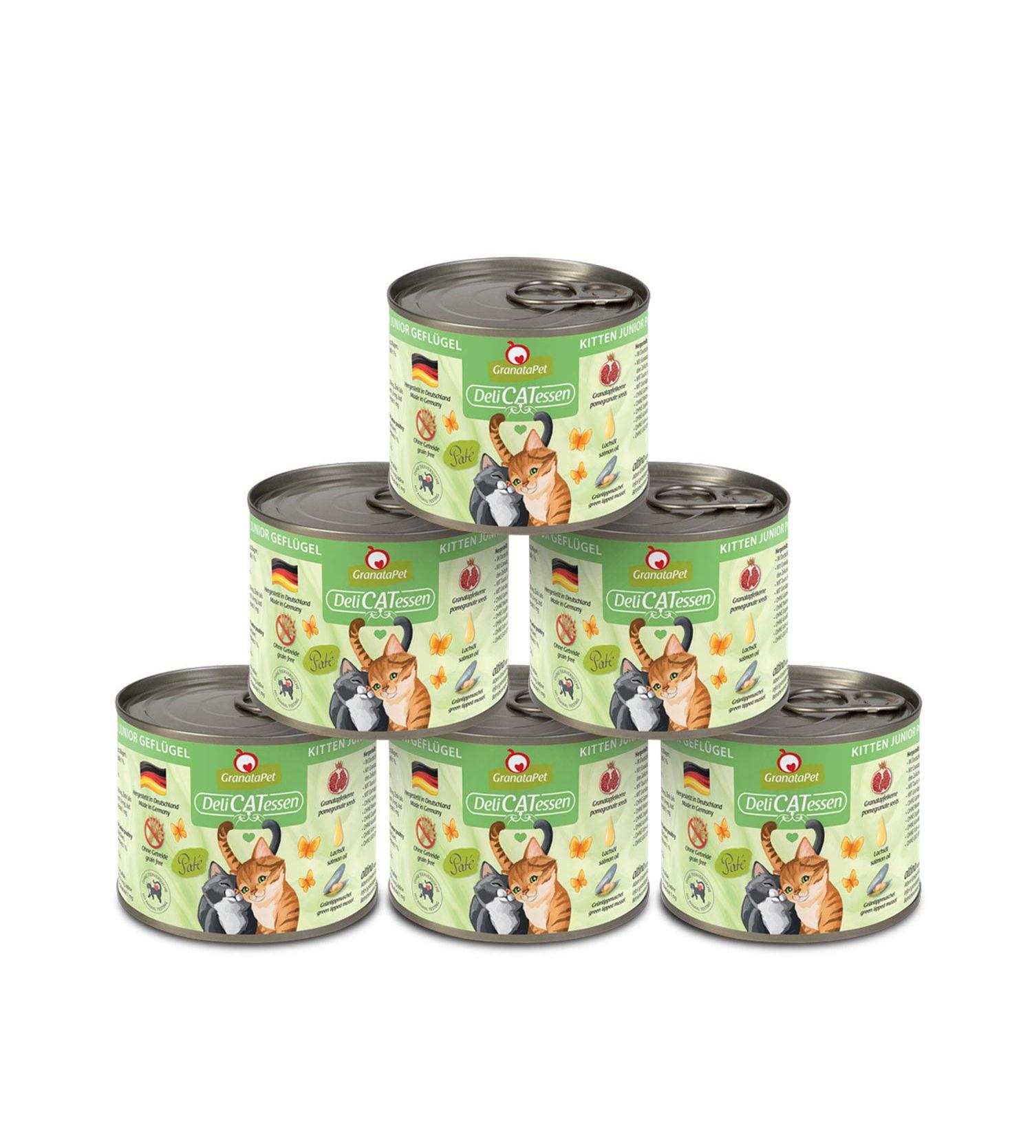 Granatapet Delicatessen Kitten & Junior Poultry Wet Cat Food 6 x 200g - Gourmet Grain-Free No Sugar Additives - Buy Online on GoSupps.com