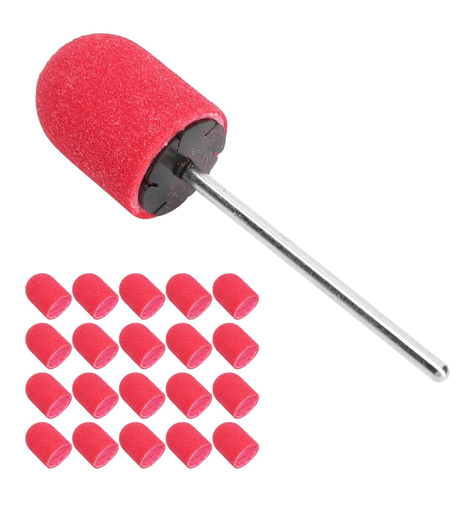 Nail Sanding Band Drill Bit Nail Art Polishing Sanding Cap Set Accessory Brown (Red) - Buy Online on GoSupps.com