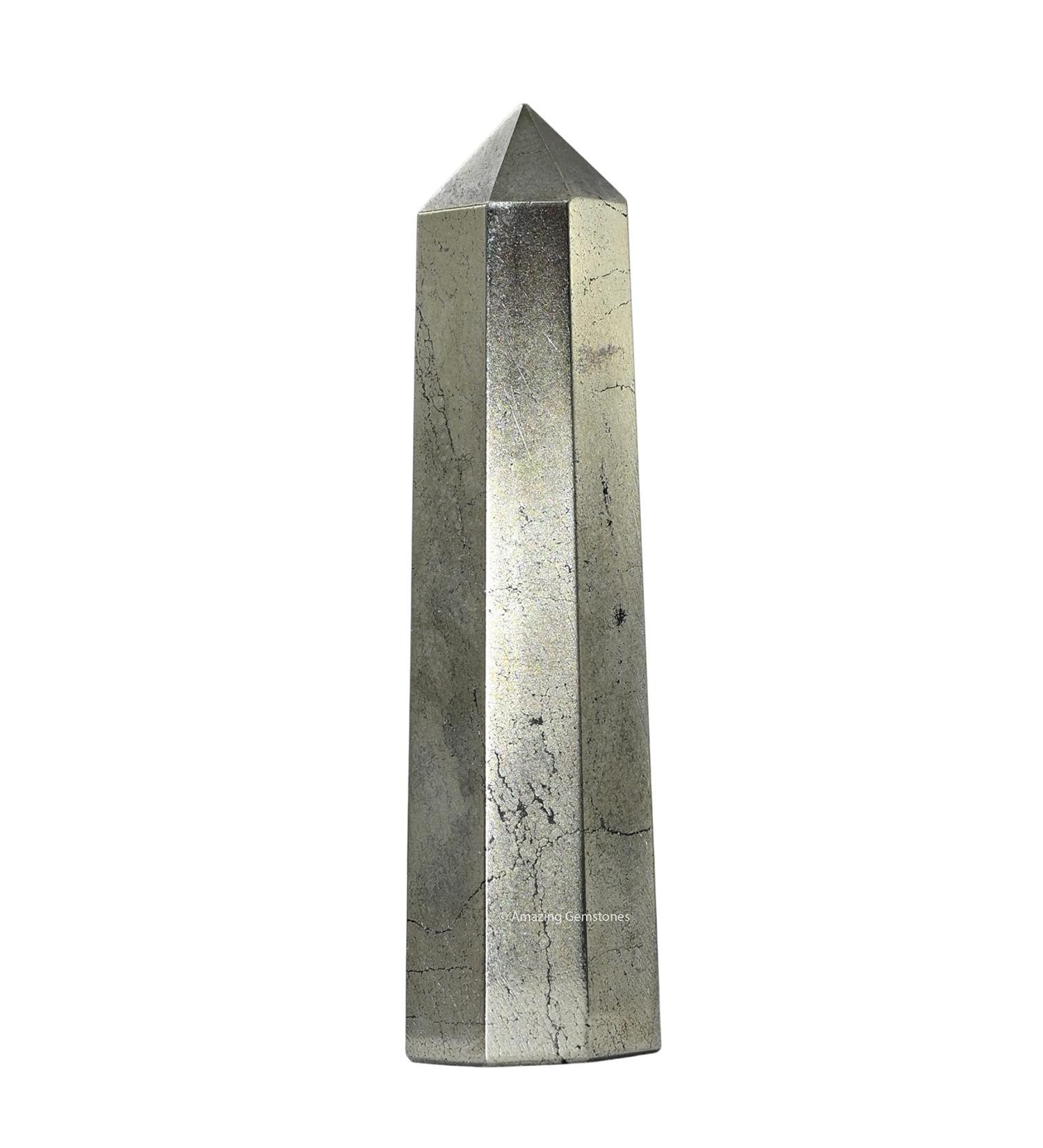 Pyrite Crystal Tower 2-3 Inch - Natural Healing Point Obelisk for Reiki Grid - 1 Pc - Buy Online on GoSupps.com