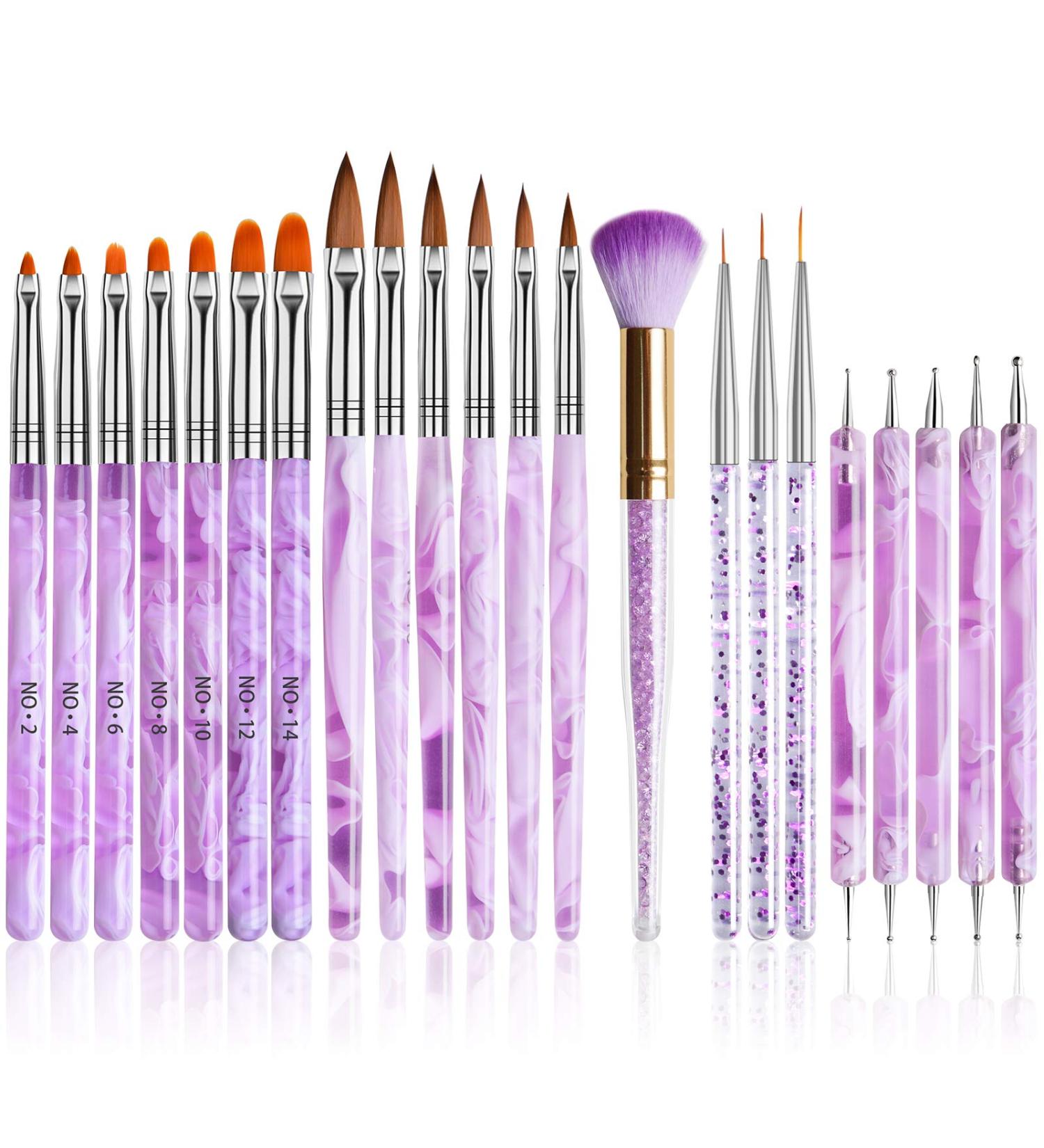 Kalolary 22pcs UV Gel Nail Art Brush Set - Nail Painting Tools for DIY Nail Art Designs - Buy Online on GoSupps.com