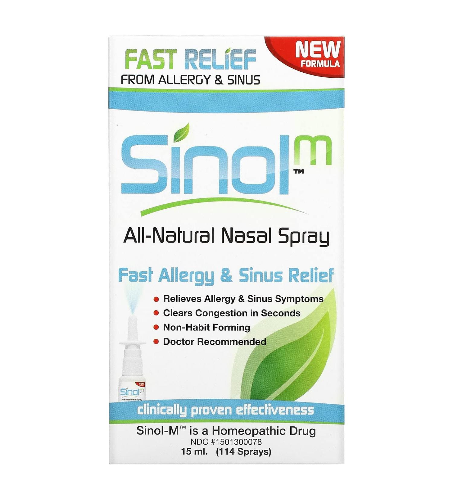 Sinol-M Allergy & Sinus Relief Spray 15 ml - Pack of 2 | Fast International Shipping - Buy Online on GoSupps.com