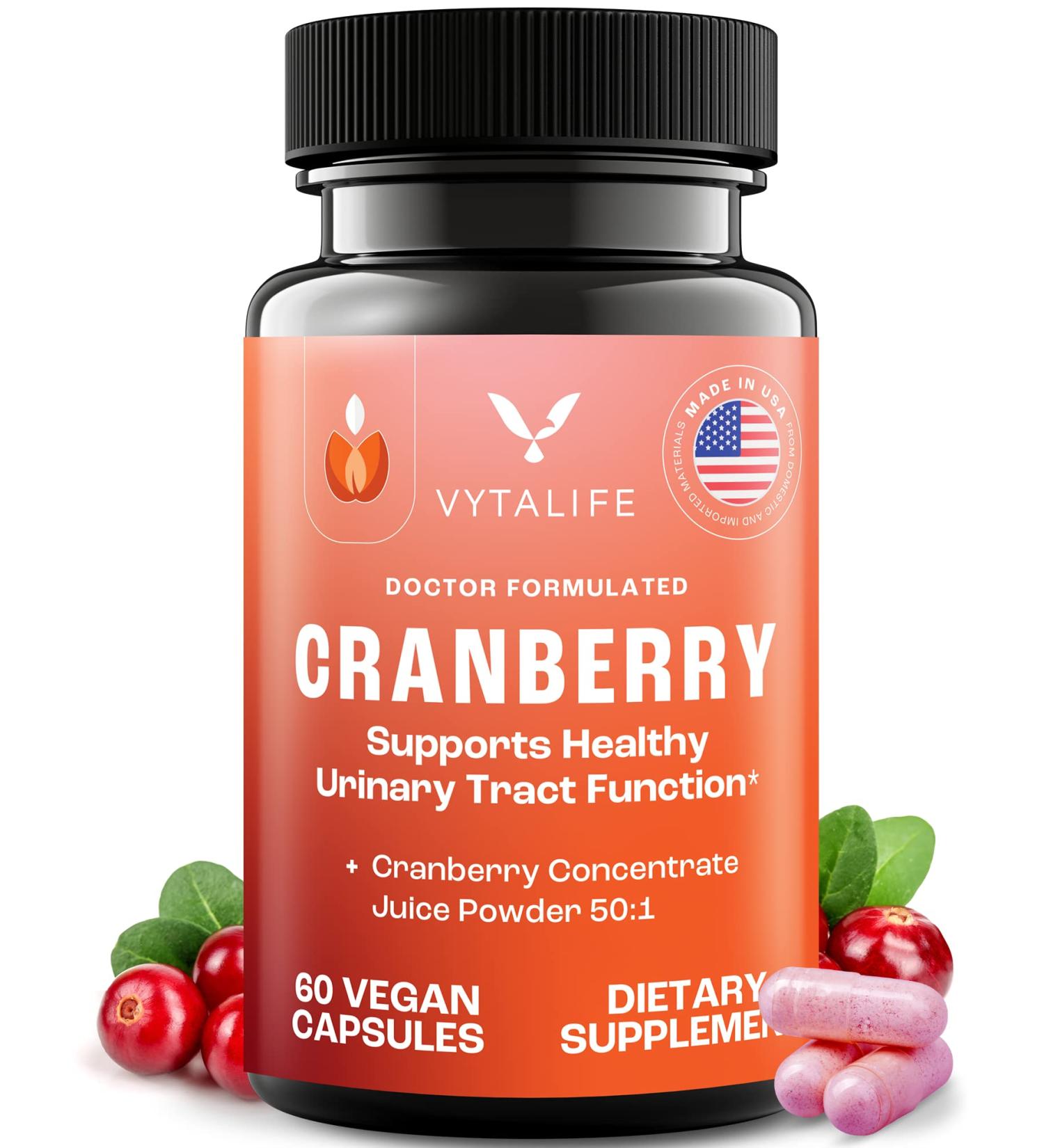 VYTALIFE Cranberry Pills for Urinary Tract Health - Women & Men | Cranberry Capsules & Tablets - Buy Online on GoSupps.com