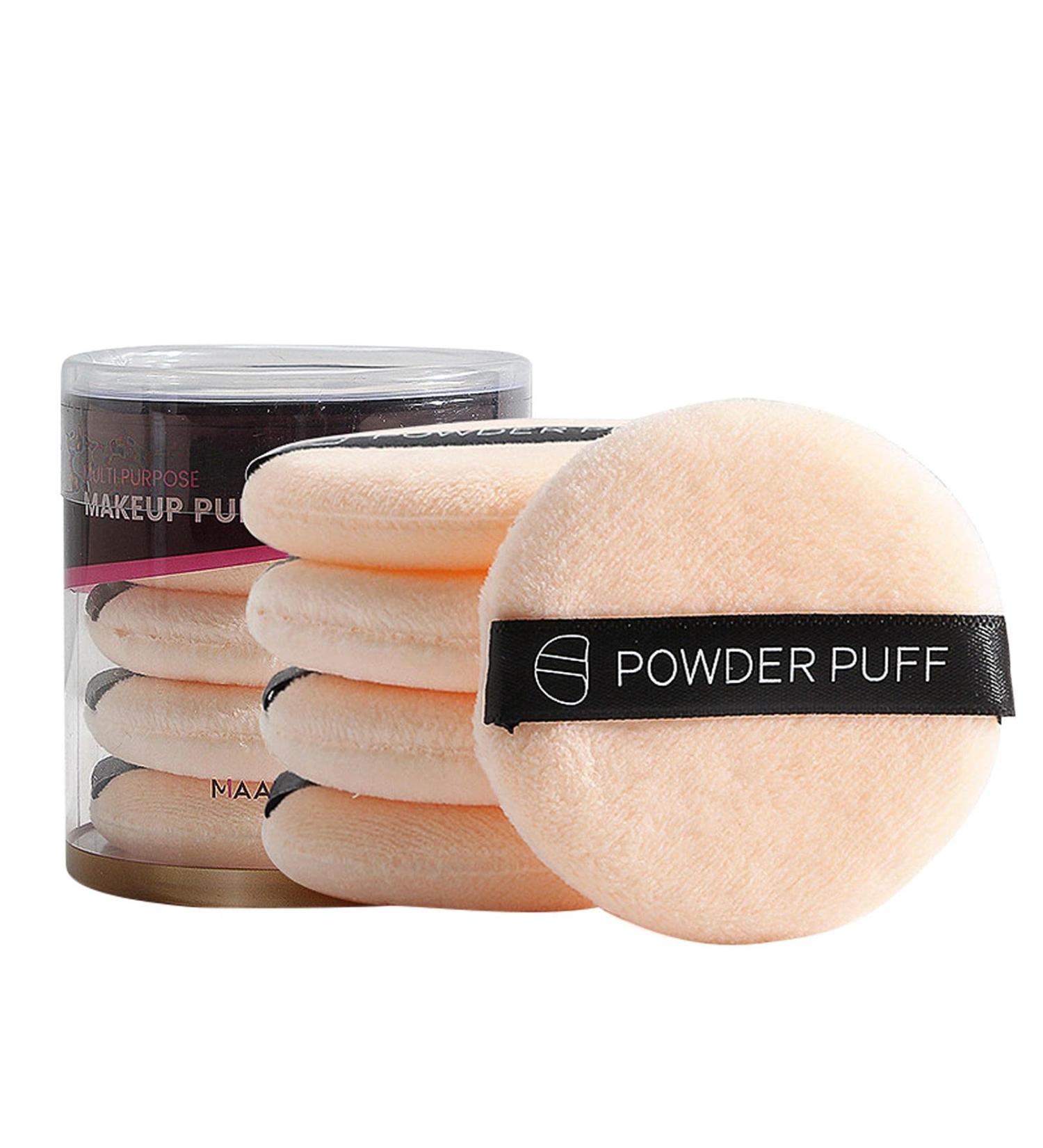 Makeup Powder Puff | Makeup Puff | Cosmetic Powder Puff Portable Soft Sponge Pads with Ribbon Bands Washable Makeup Tool/ Skin Color - Buy Online on GoSupps.com