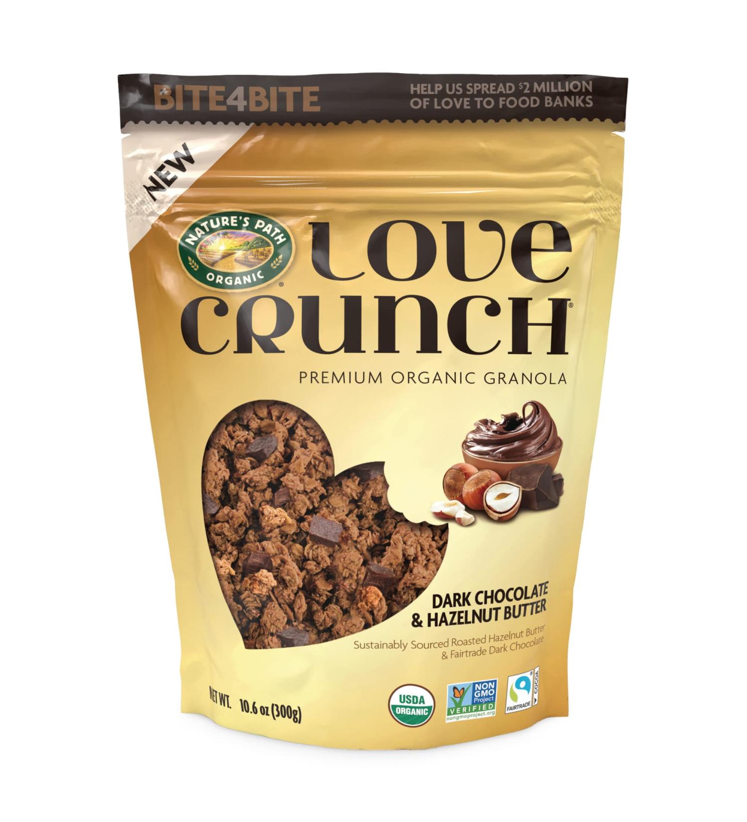 Love Crunch Organic Dark Chocolate & Hazelnut Butter Granola 10.6 oz (Pack of 6) - Buy Online on GoSupps.com