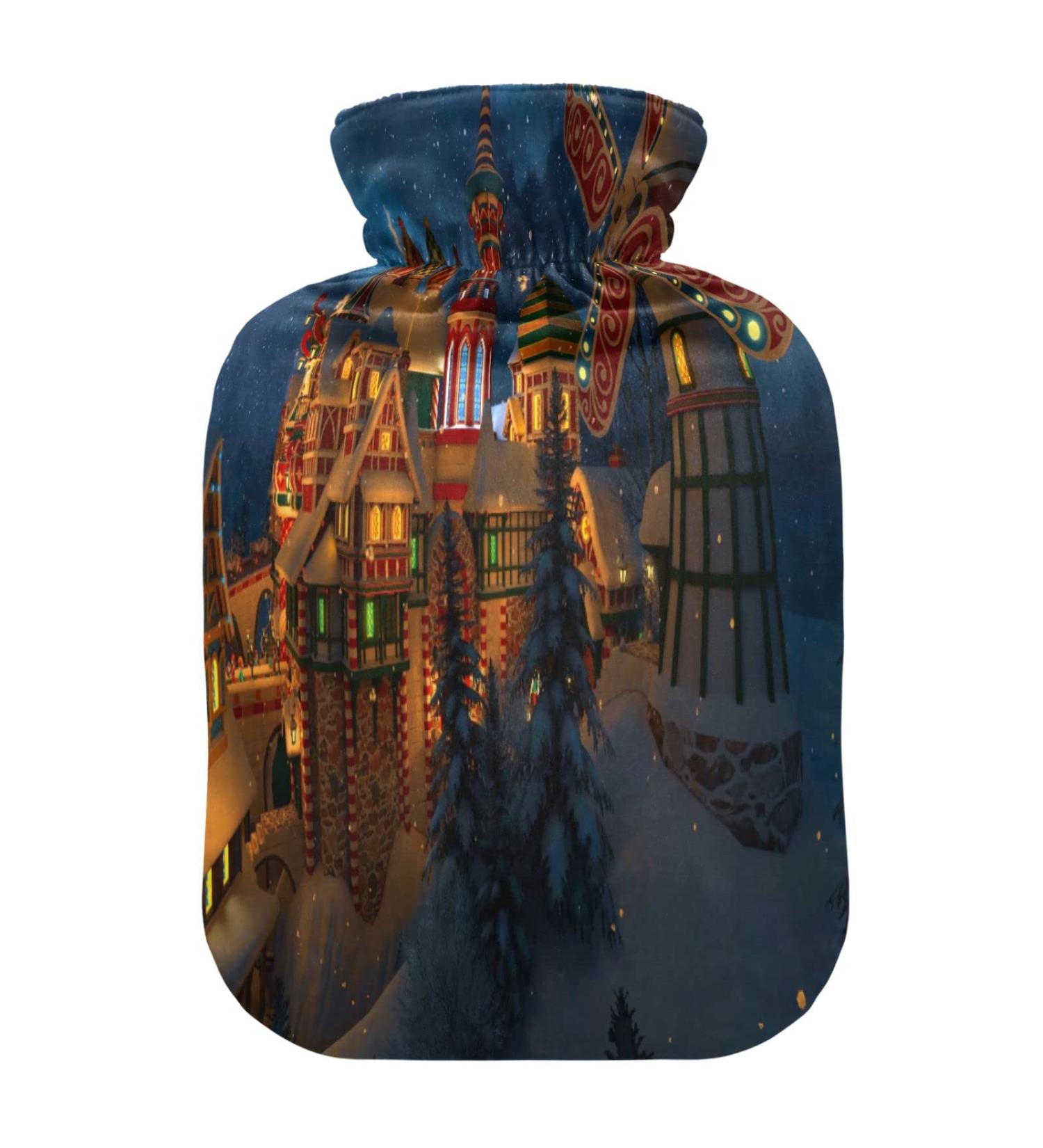 Santa Claus Castle Heat Bottle - 1L Hand & Foot Warmer for Pain Relief | Bed Warmers & Cozy Comfort - Buy Online on GoSupps.com