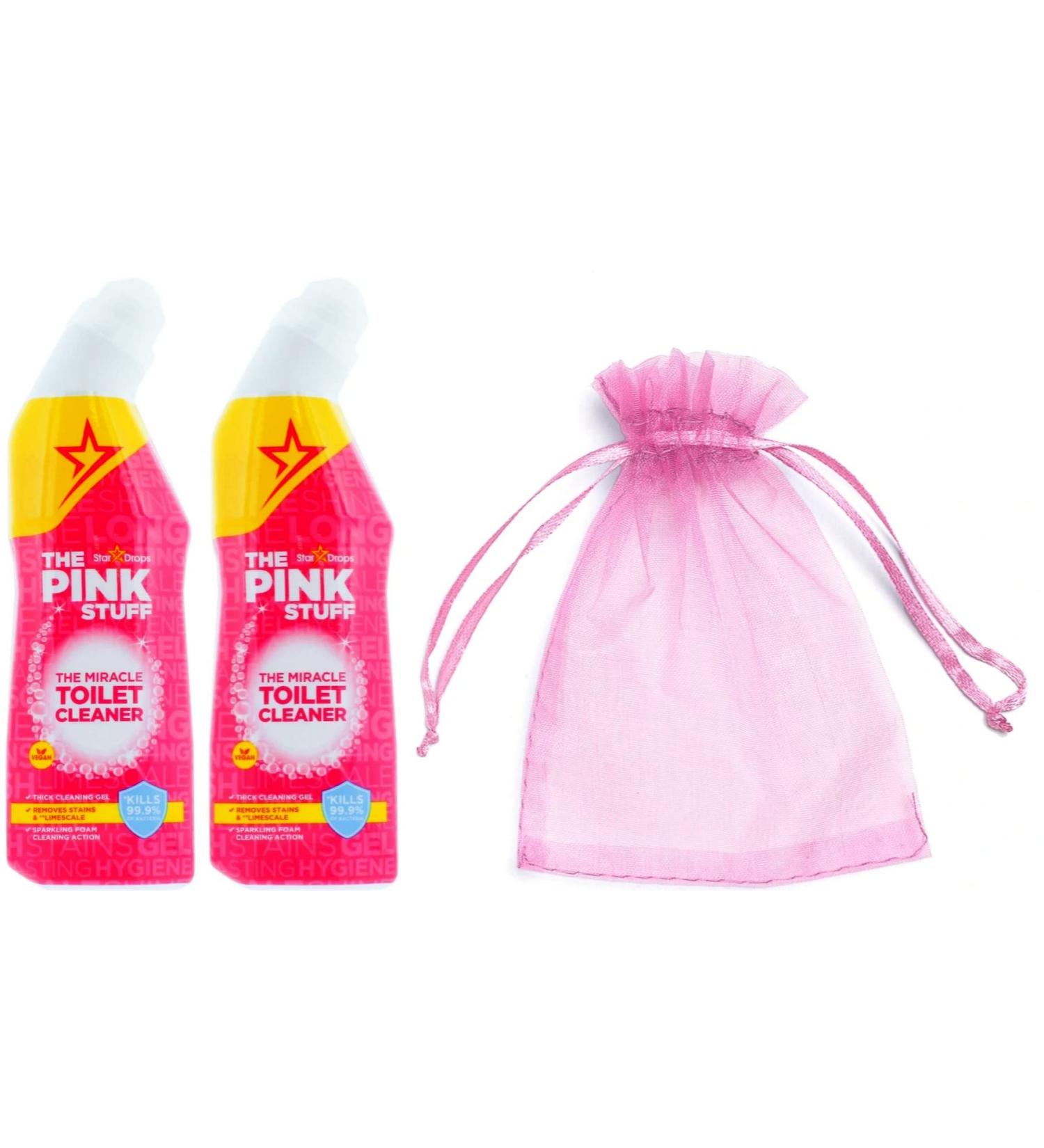 The Pink Stuff The Miracle Toilet Cleaner Gel 2Pk x 750ml + Our Gift for You: Organza Bag Size: 9 x 7 x 0.1cm - Buy Online on GoSupps.com