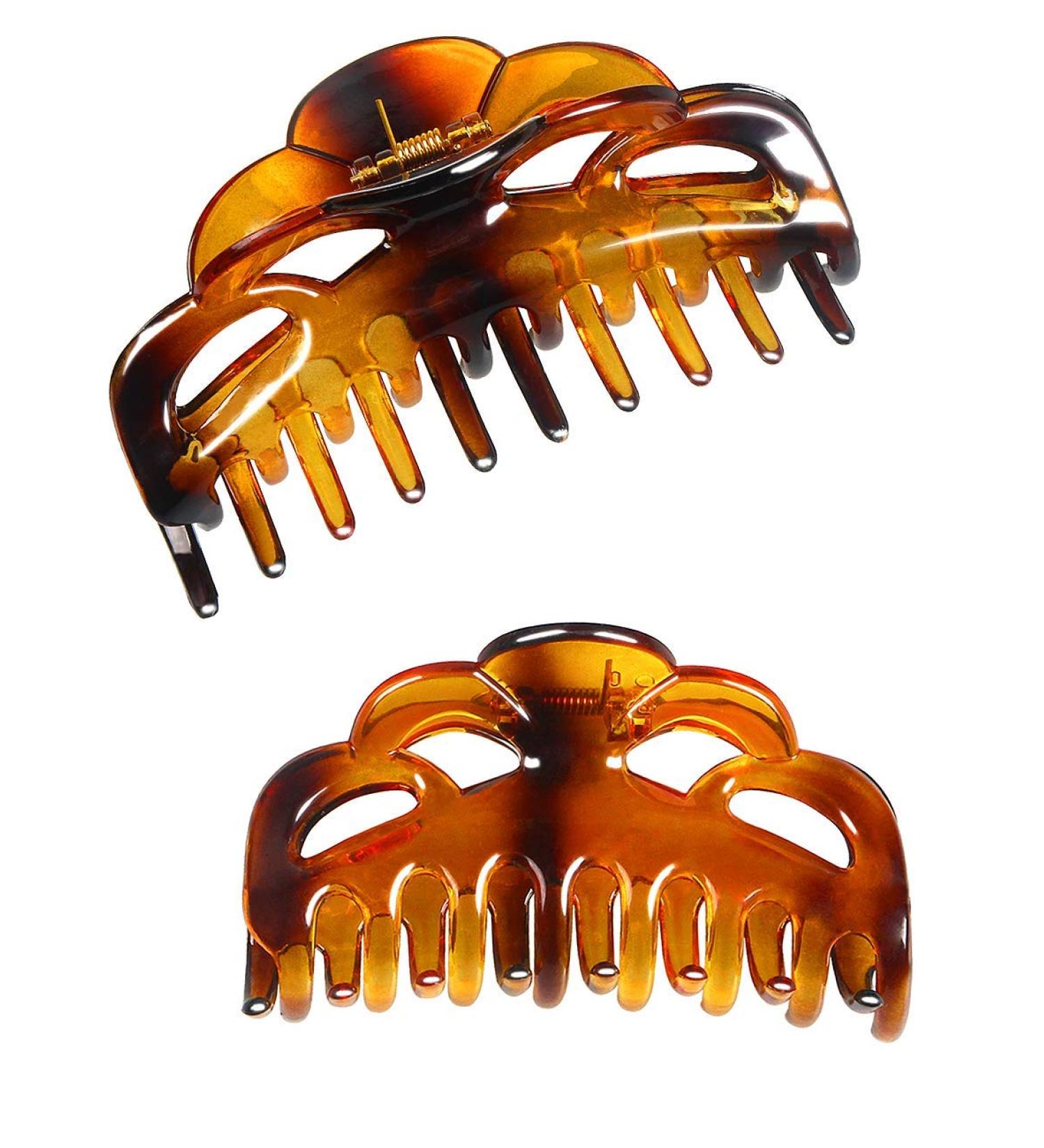 ACCGLORY Large Plastic Hair Clips Strong Holding Powerful Plastic Hair Claw for Women Thick Hair (Arc-Brownish Red) - Buy Online on GoSupps.com