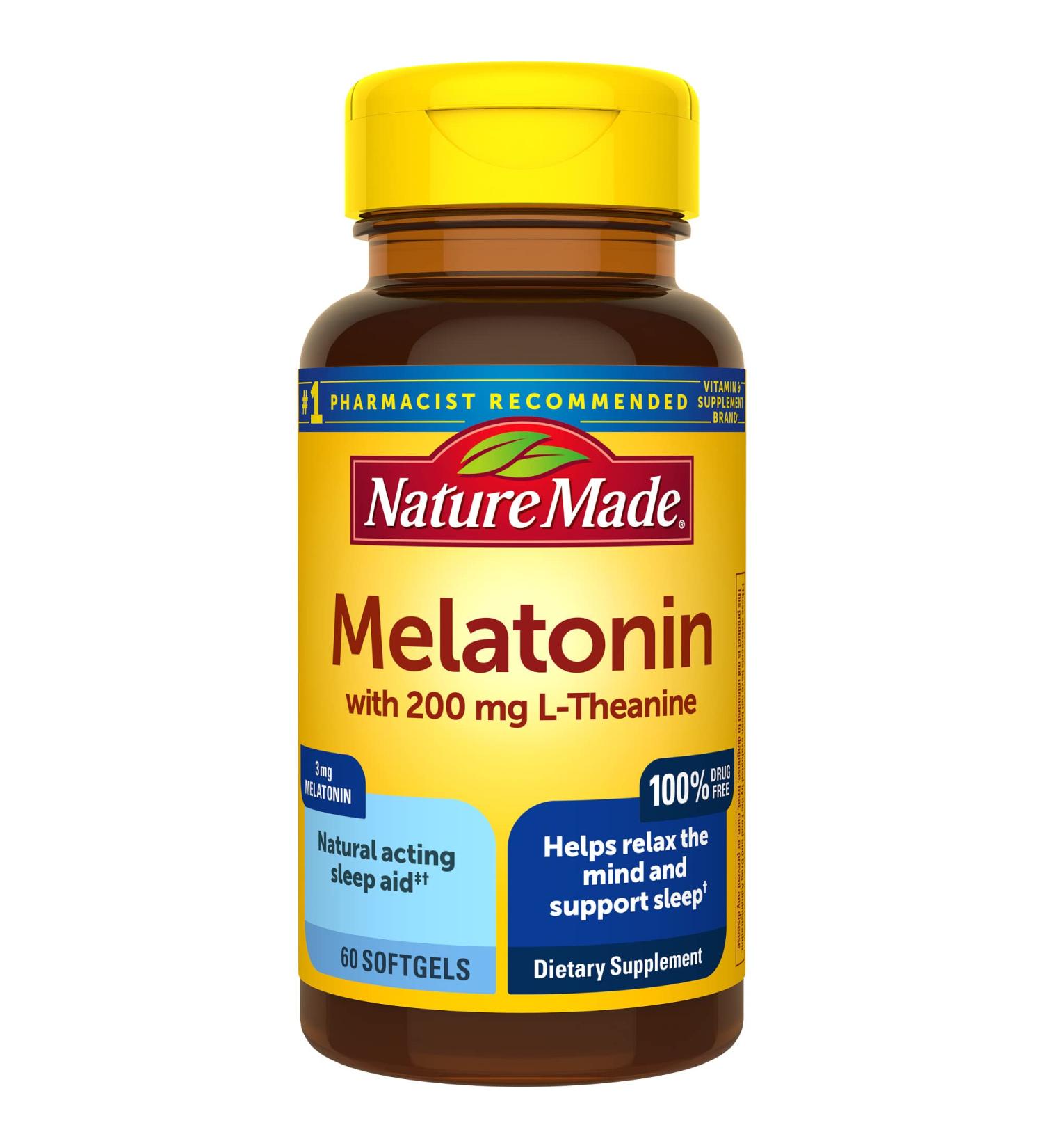 Nature Made Melatonin 3 mg - 60 Softgels for Sleep Support | Fast Shipping - Buy Online on GoSupps.com