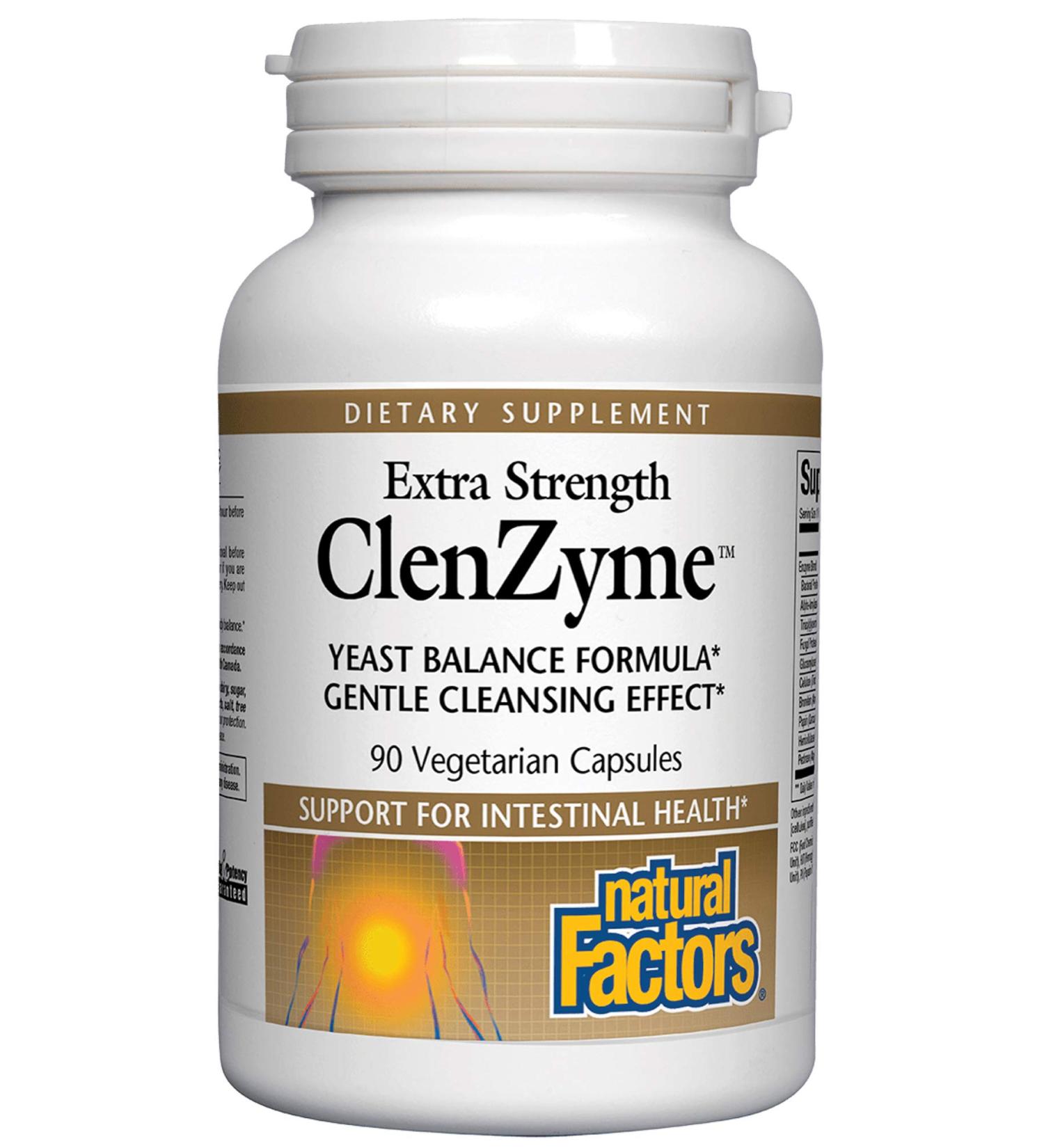 Natural Factors Extra Strength ClenZyme 90 Vegetarian Capsules