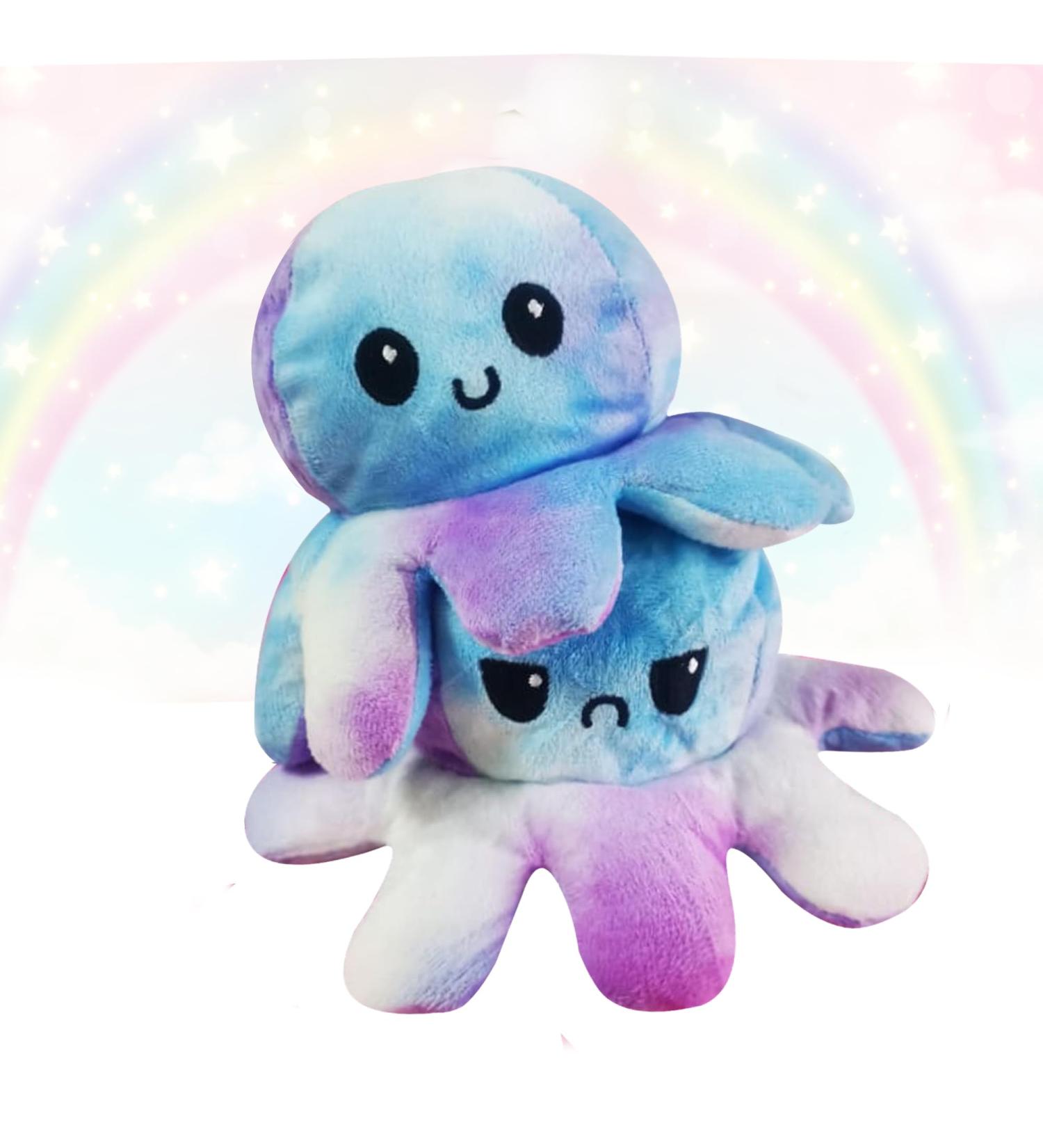 COLORS Giant Reversible Octopus Plush - Happy & Sad Moody Octopus Stuffed Toy 20cm - Flip Octopus UK Emotion Teddy (Rainbow) - Buy Online on GoSupps.com