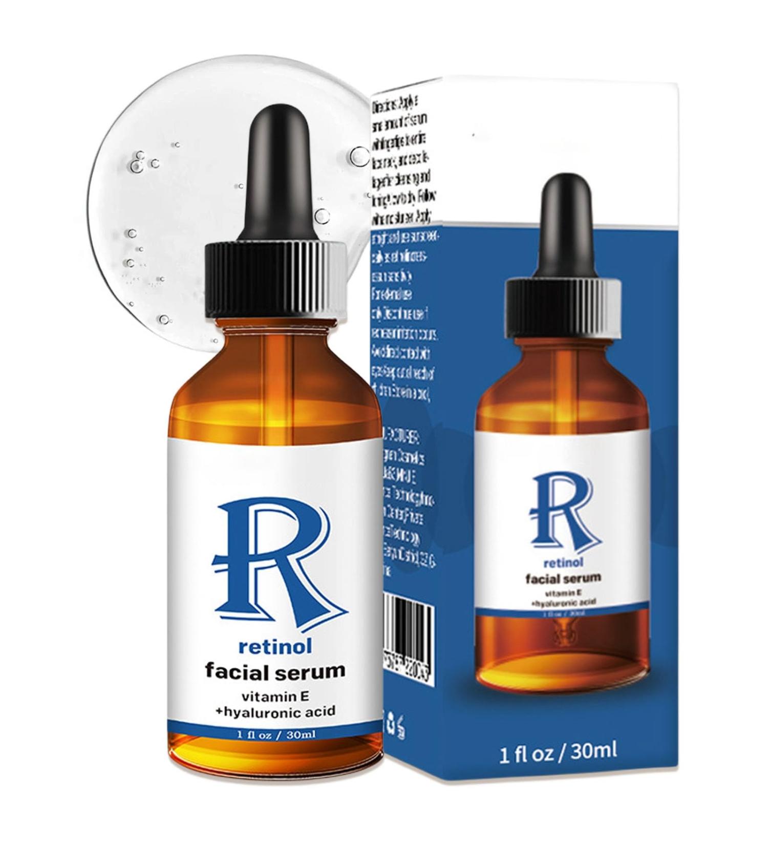 Retinol Serum for Face - Gentle Anti-Aging Formula with Hyaluronic Acid & Vitamin E | Hydrating 1 Fl Oz Anti-Wrinkle Solution - Buy Online on GoSupps.com