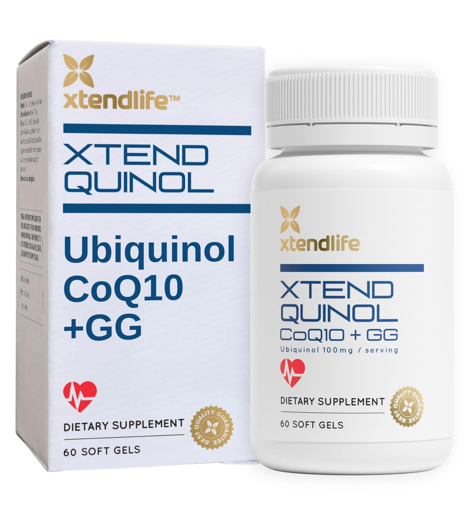 Buy Xtendlife Xtend-Quinol CoQ10 & GG Supplement - Boost Heart Health & Cellular Energy - 60 Count (2 Month Supply) - International Shipping Available - Buy Online on GoSupps.com
