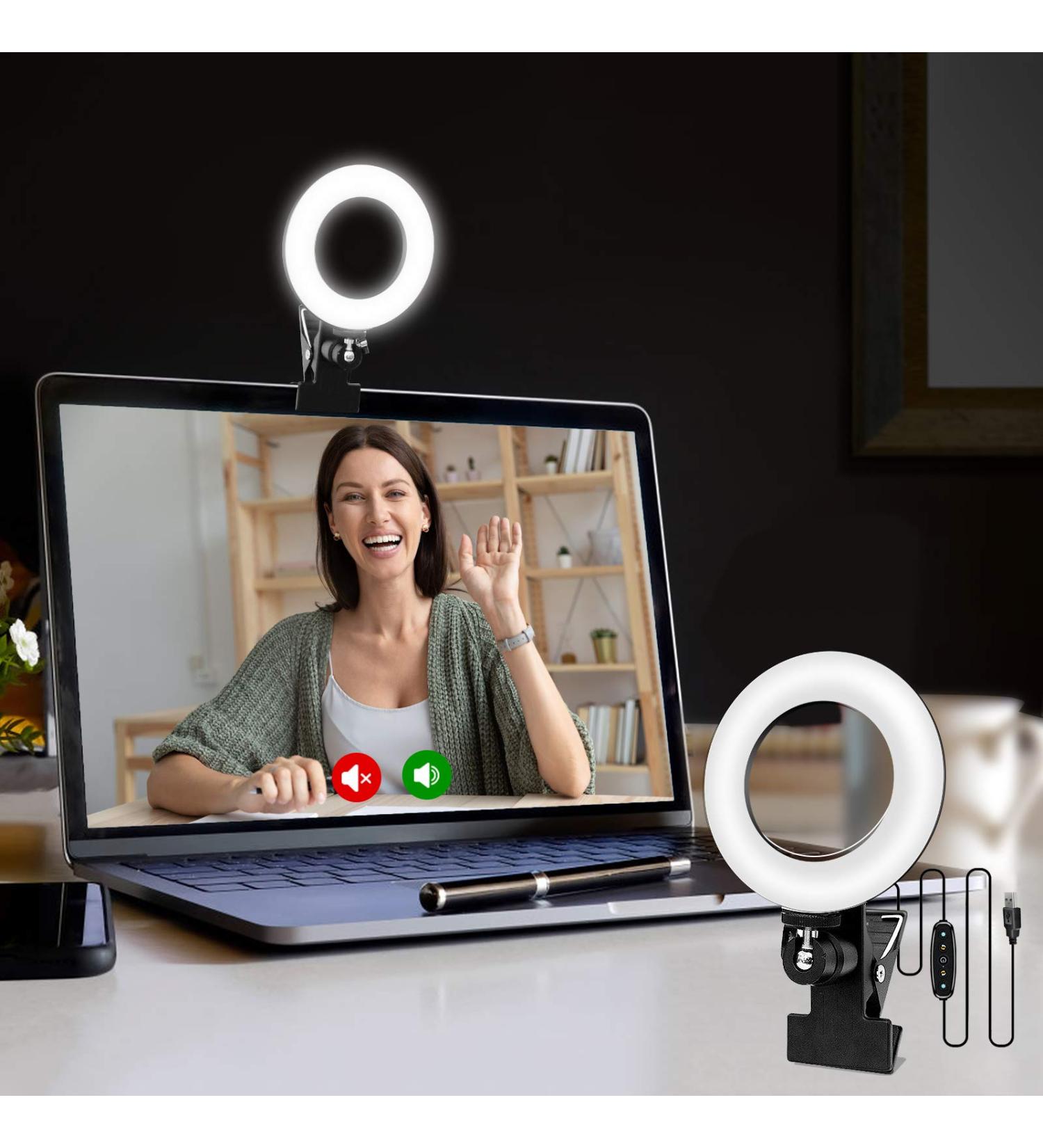 Cyezcor Video Conference Lighting Kit - Remote Work, Distance Learning, Zoom Calls, Live Streaming - Ring Light for Monitor Clip - Ideal for Computer Laptop Video Conferencing - Buy Online on GoSupps.com