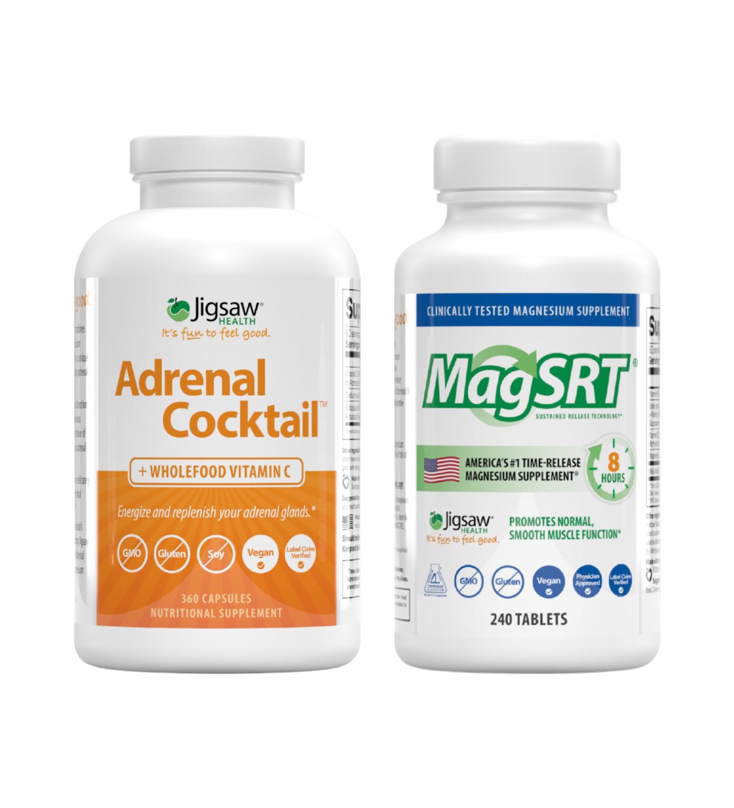 Jigsaw Health Bundle | Adrenal Cocktail 360 Capsules and MagSRT 240 Tablets - Buy Online on GoSupps.com