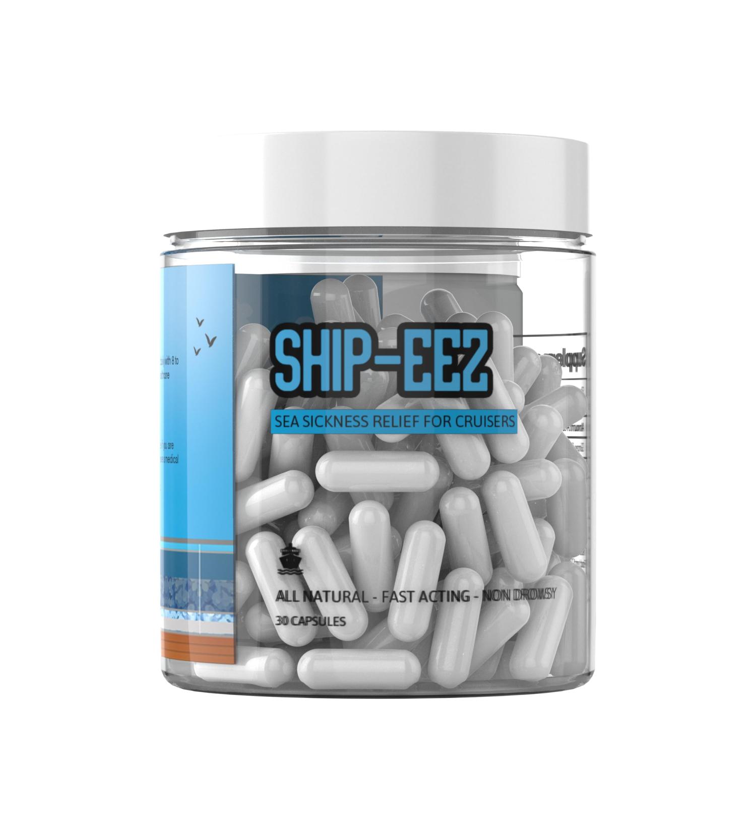 Buy Ship-EEZ Sea Sickness Capsules All Natural Relief for Cruisers | 30 Count | International Shipping Available - Buy Online on GoSupps.com