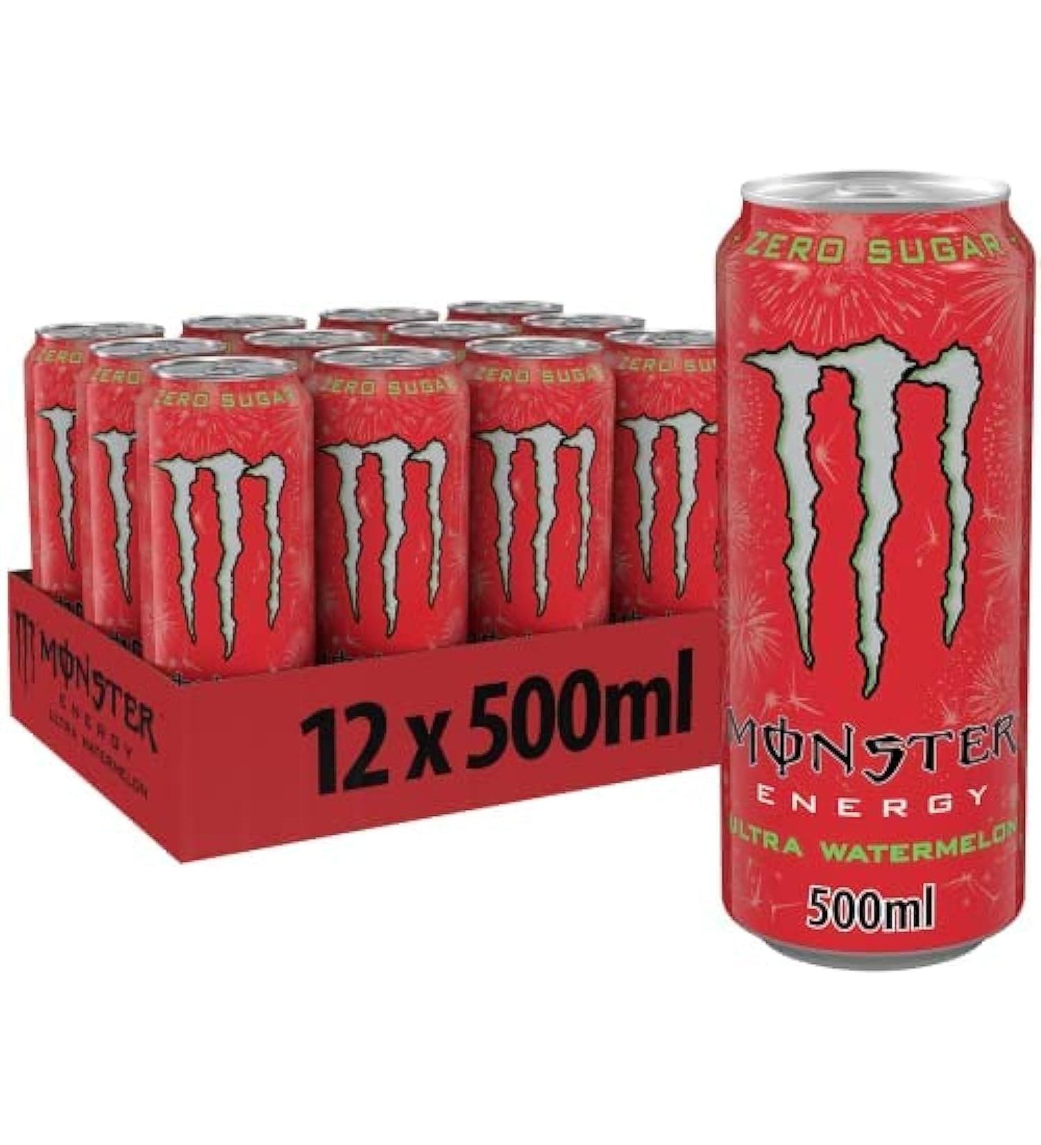 12 Pack Monster Energy Ultra Watermelon 16oz - Refreshing Watermelon Flavor - Pack of 1 - Buy Online on GoSupps.com