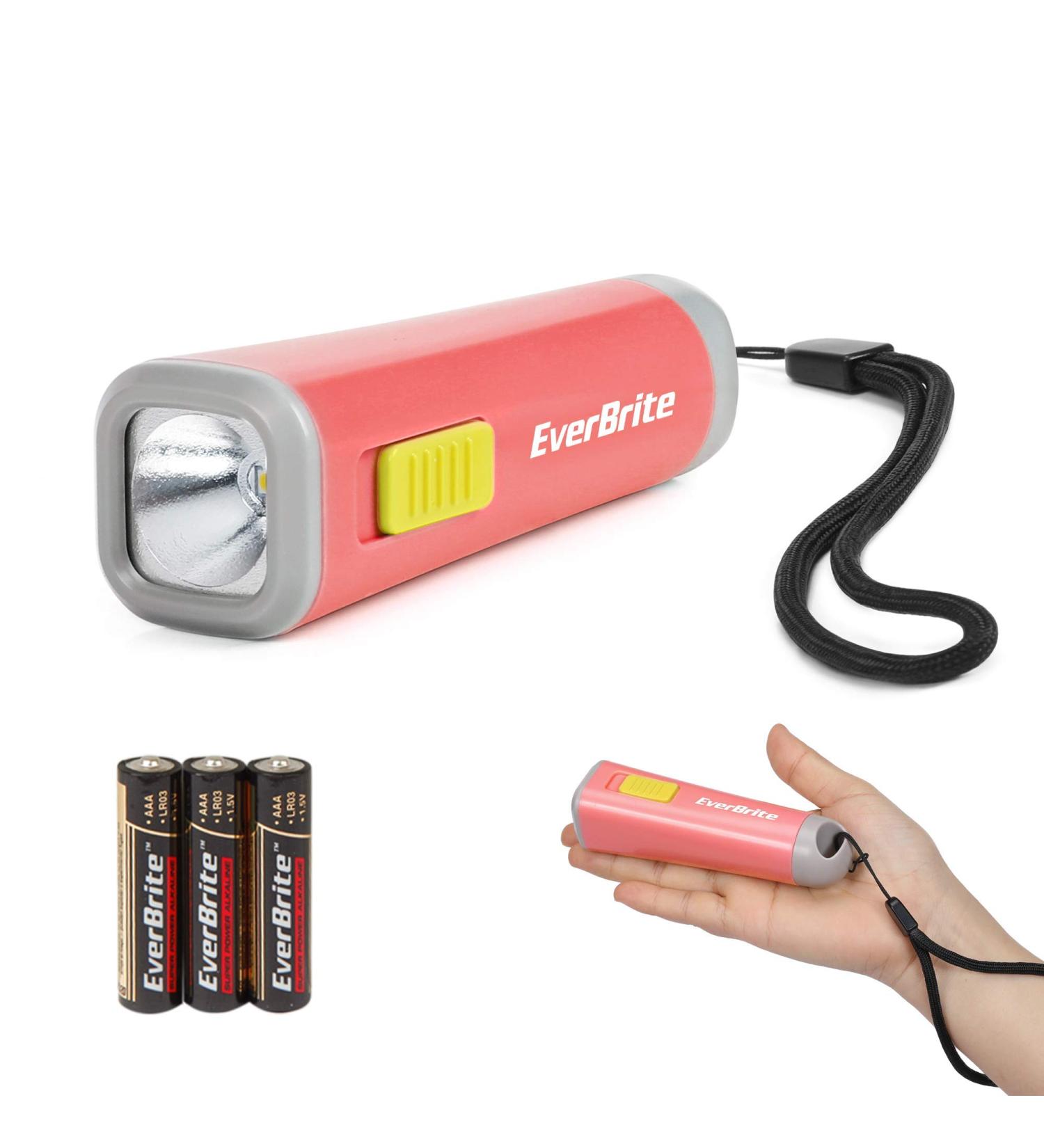 Everbrite Mini LED Flashlight - Coral Red 1W | Perfect for Camping & Gifts - 3 AAA Batteries Included - Buy Online on GoSupps.com